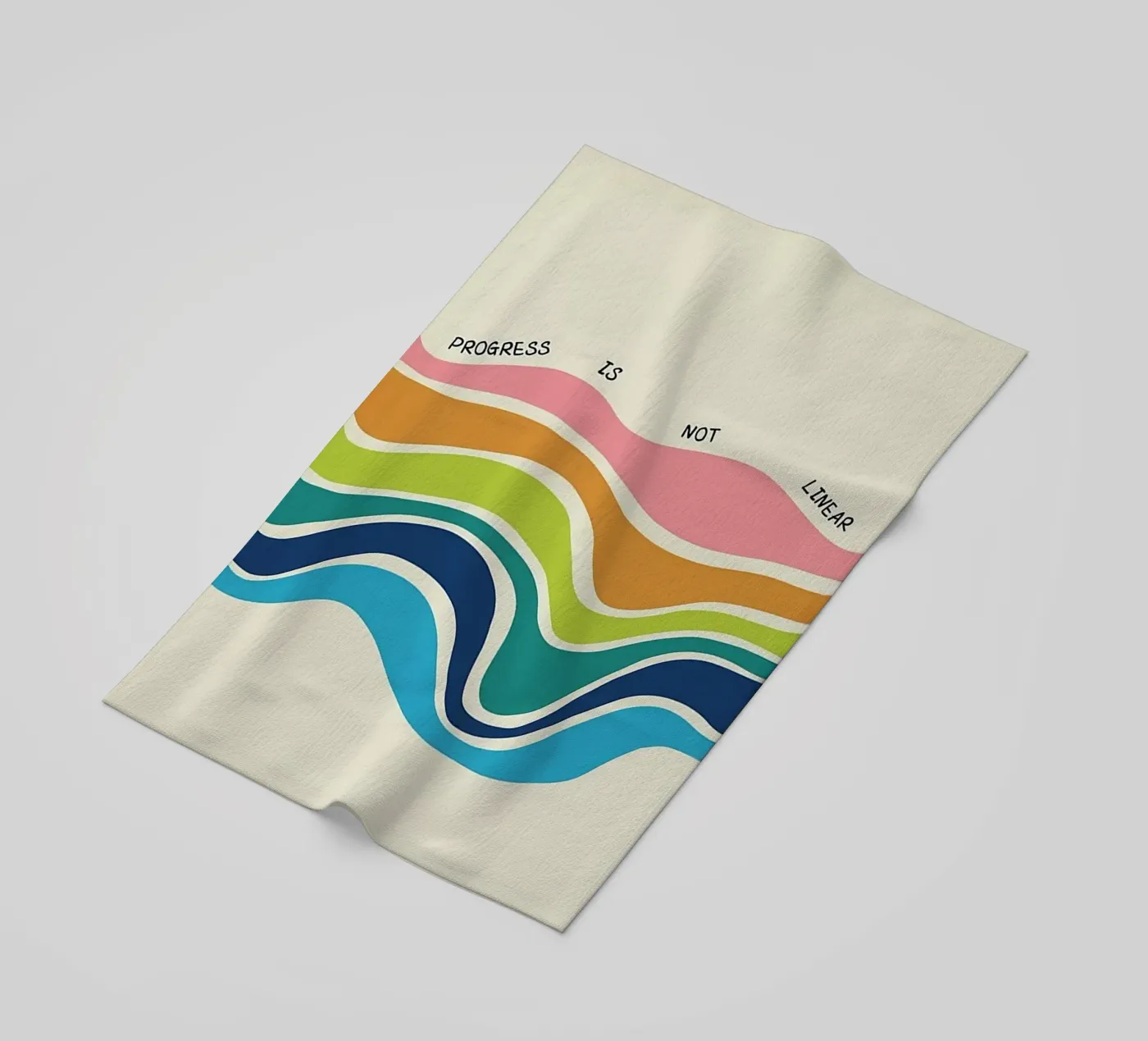 Progress Is Not Linear beach towel by Jasonheeran