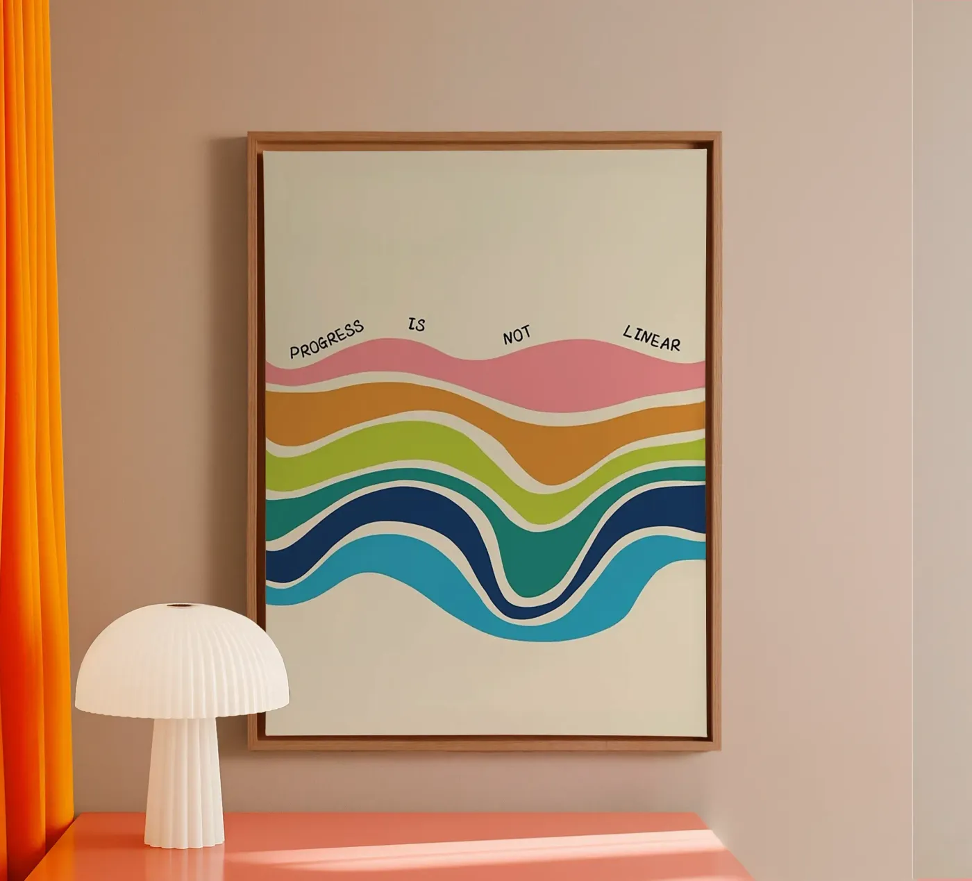 Progress Is Not Linear canvas van Jasonheeran