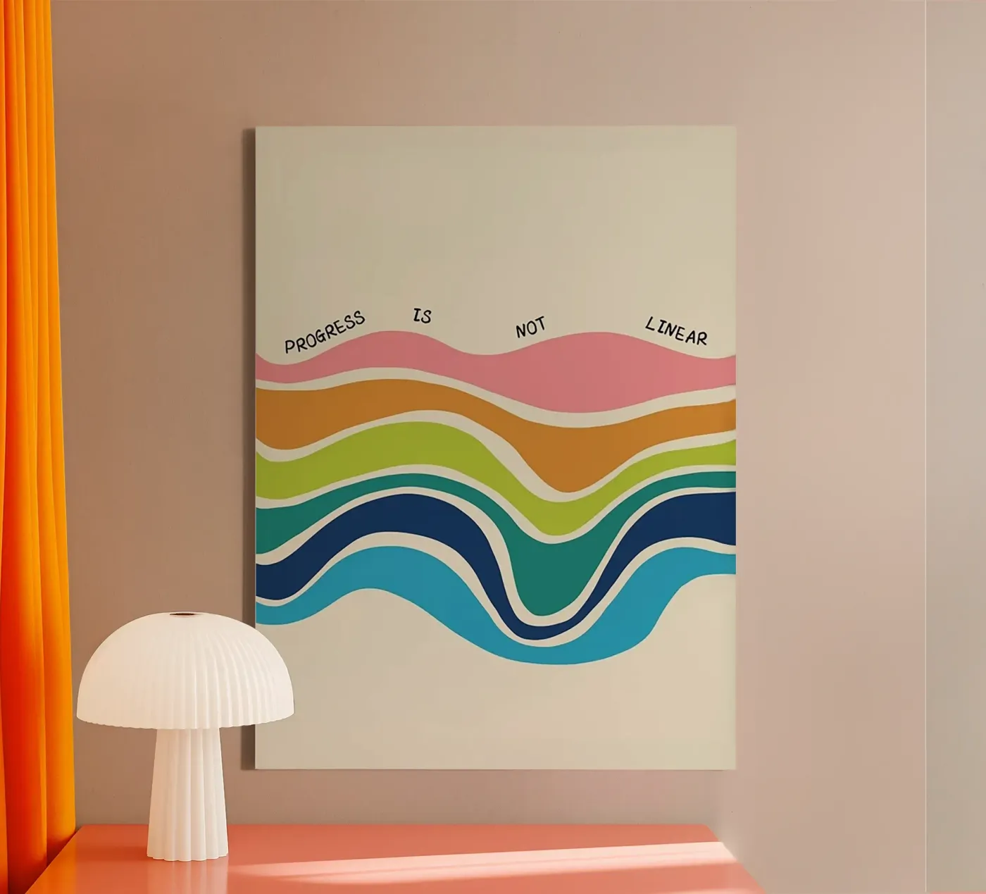 Progress Is Not Linear canvas van Jasonheeran