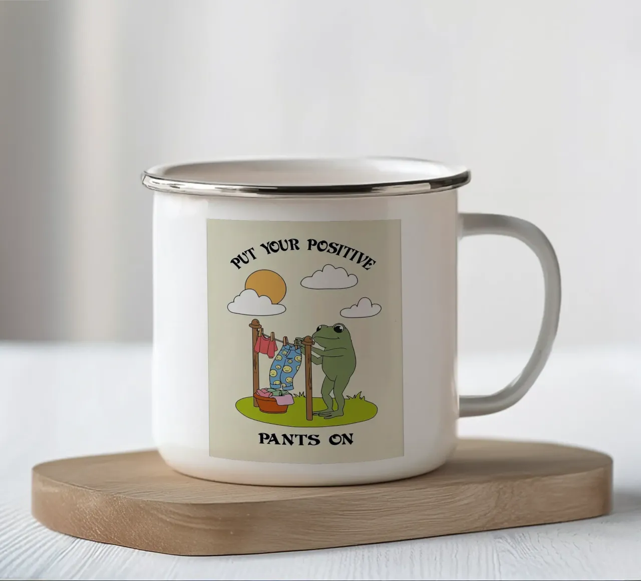 Indossate i vostri pantaloni positivi tazza in smalto da Jasonheeran
