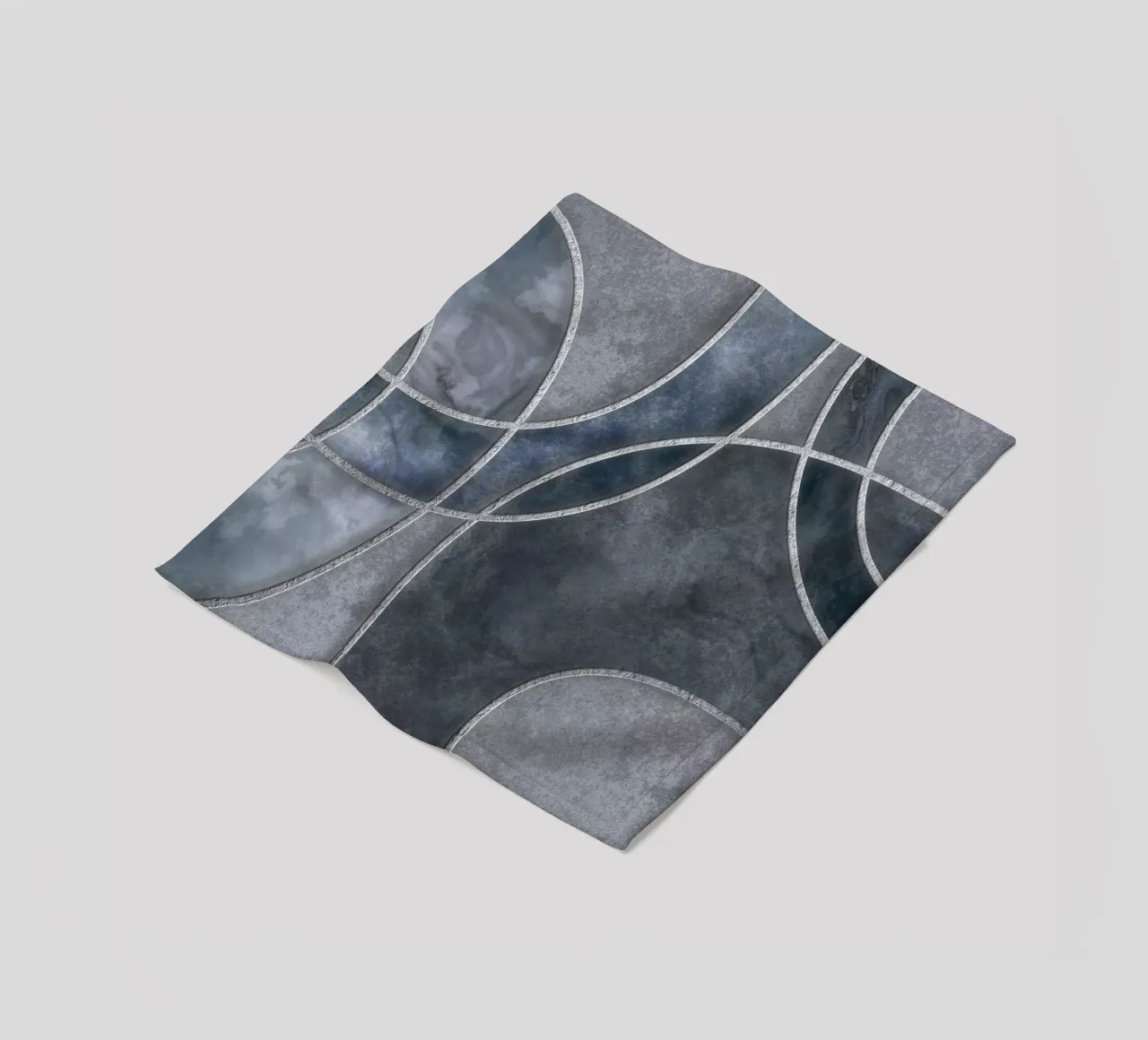 Blue Grey Layered Shapes Abstract Art coperta in pile da Andrea Haase Modern Home