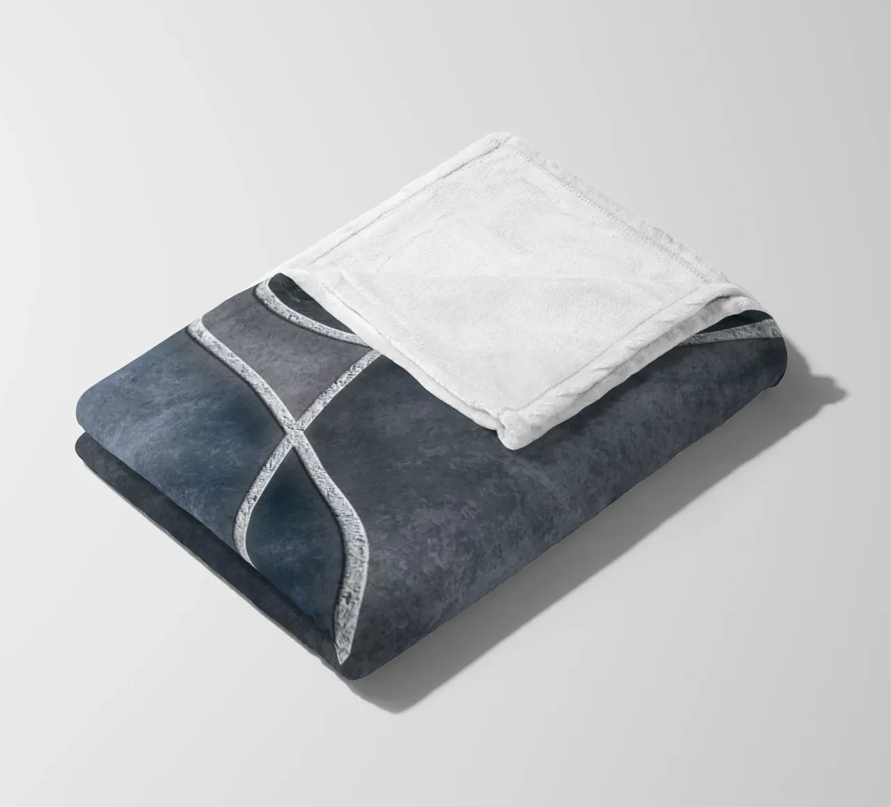 Blue Grey Layered Shapes Abstract Art coperta in pile da Andrea Haase Modern Home