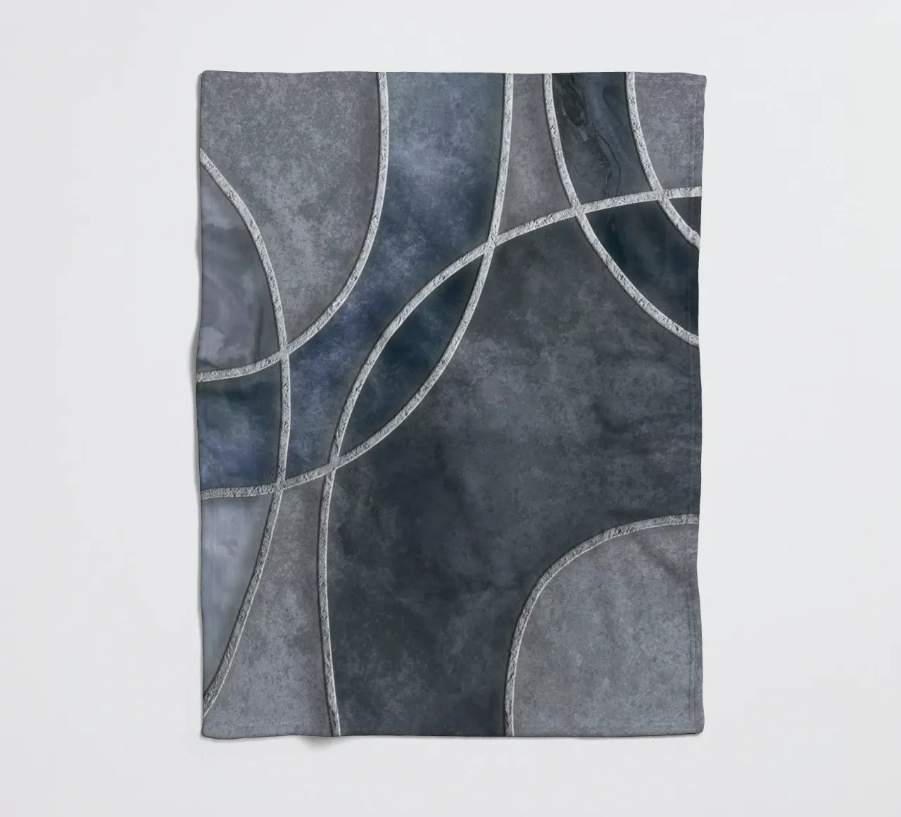 Blue Grey Layered Shapes Abstract Art coperta in pile da Andrea Haase Modern Home