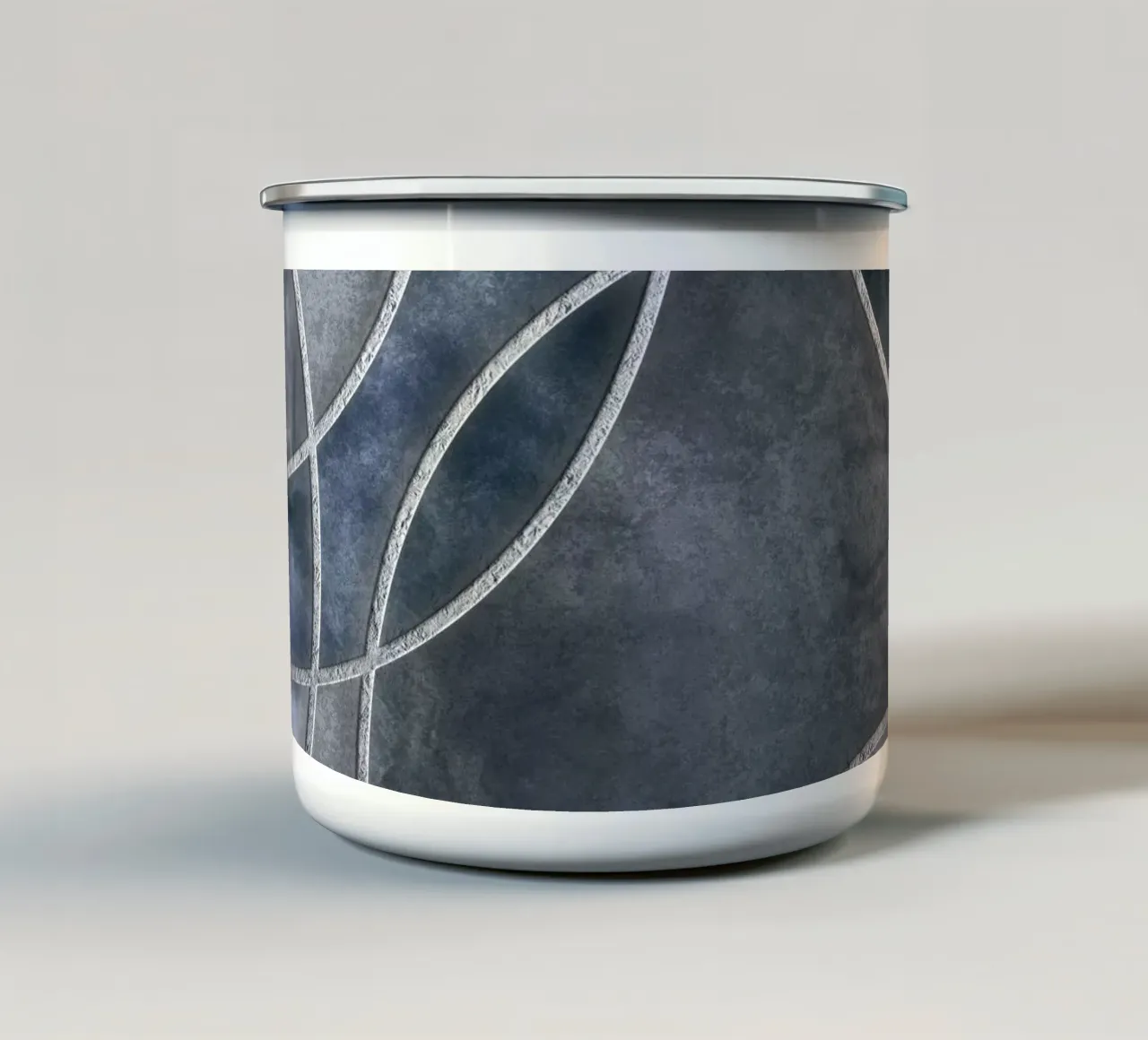 Blue Grey Layered Shapes Abstract Art tazza in smalto da Andrea Haase Modern Home