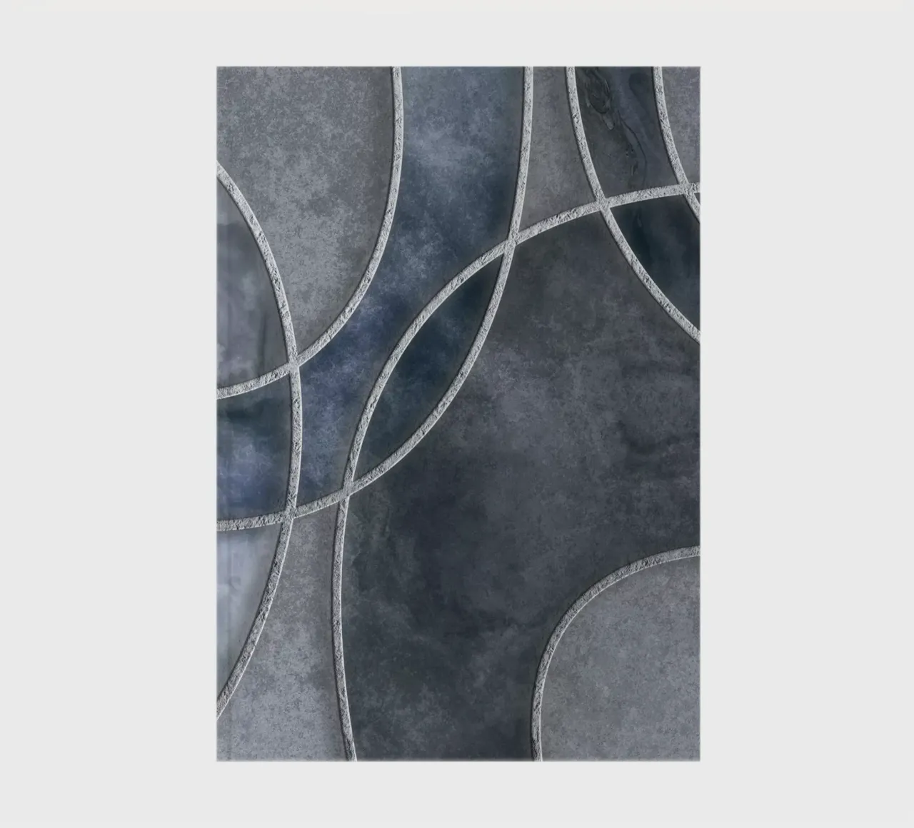 Blue Grey Layered Shapes Abstract Art notebook by Andrea Haase Modern Home