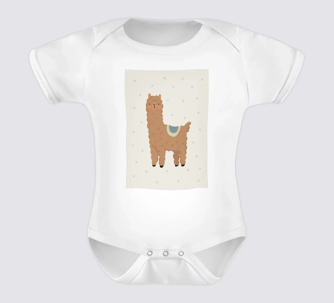 Un simpatico lama marrone body neonato maniche corte da apple crumble