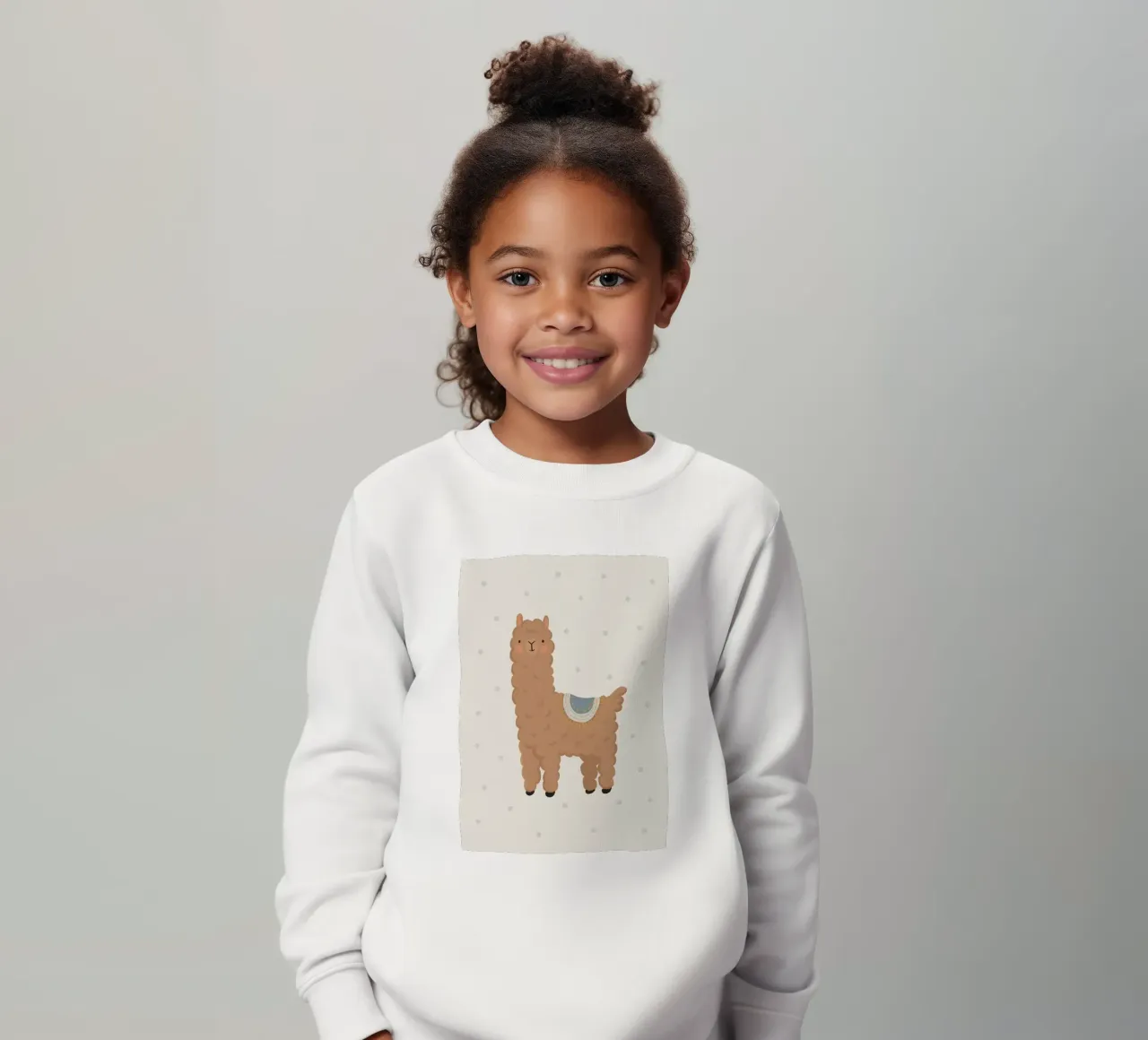 Un simpatico lama marrone felpa bambino da apple crumble