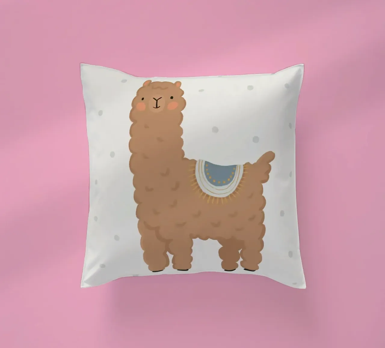 Un simpatico lama marrone cuscino da apple crumble
