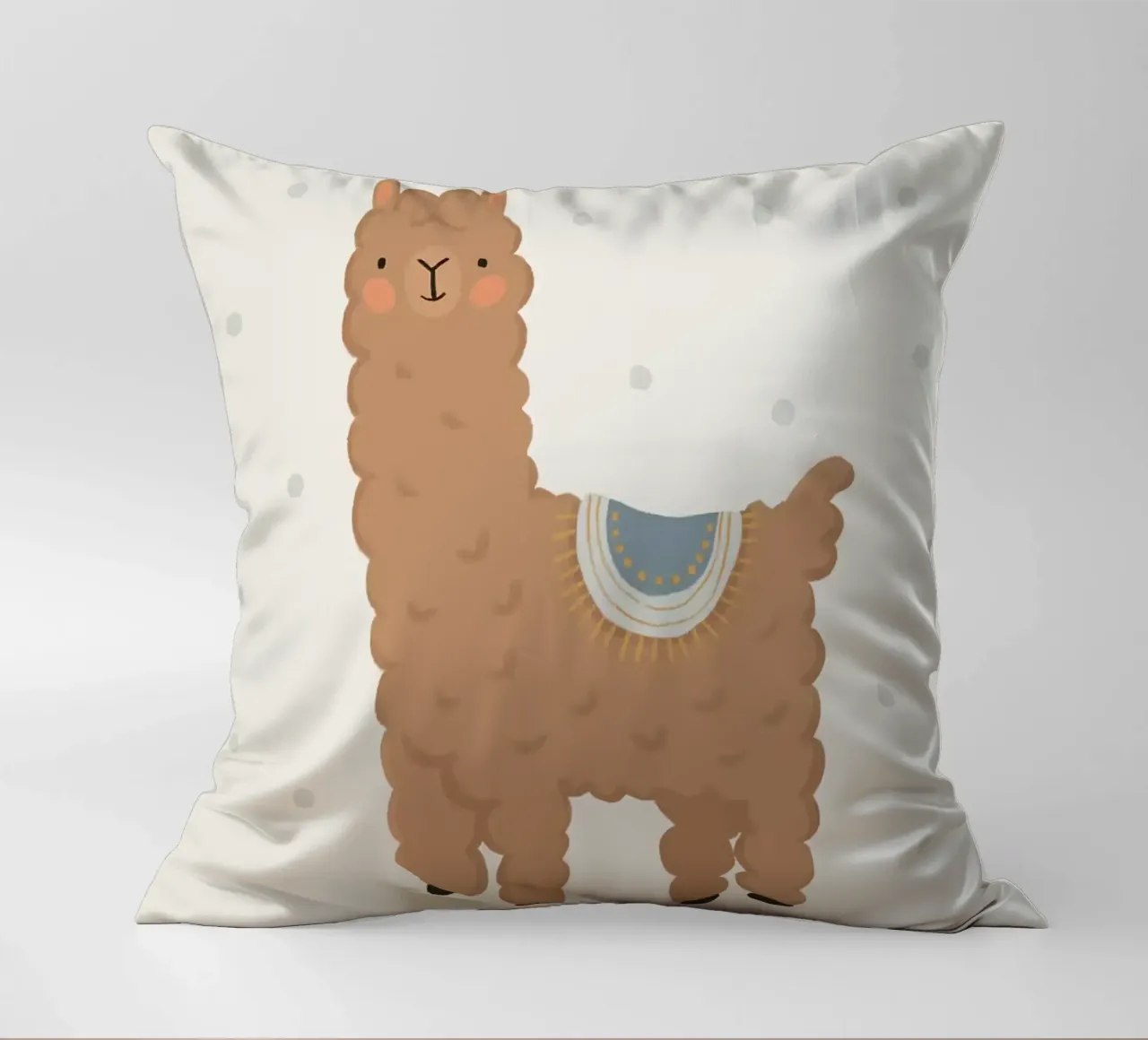 Un simpatico lama marrone cuscino da apple crumble