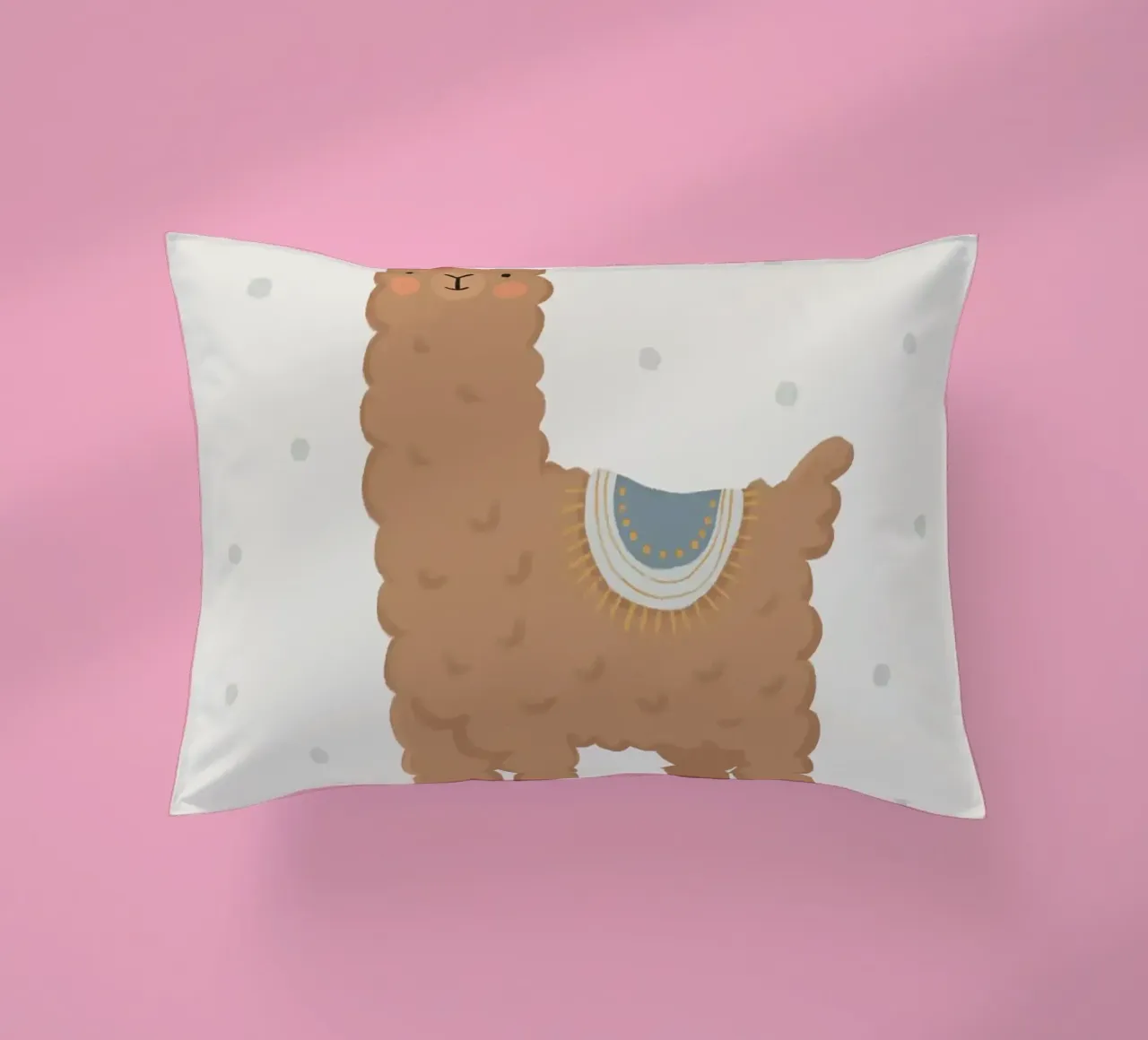 Un simpatico lama marrone cuscino da apple crumble
