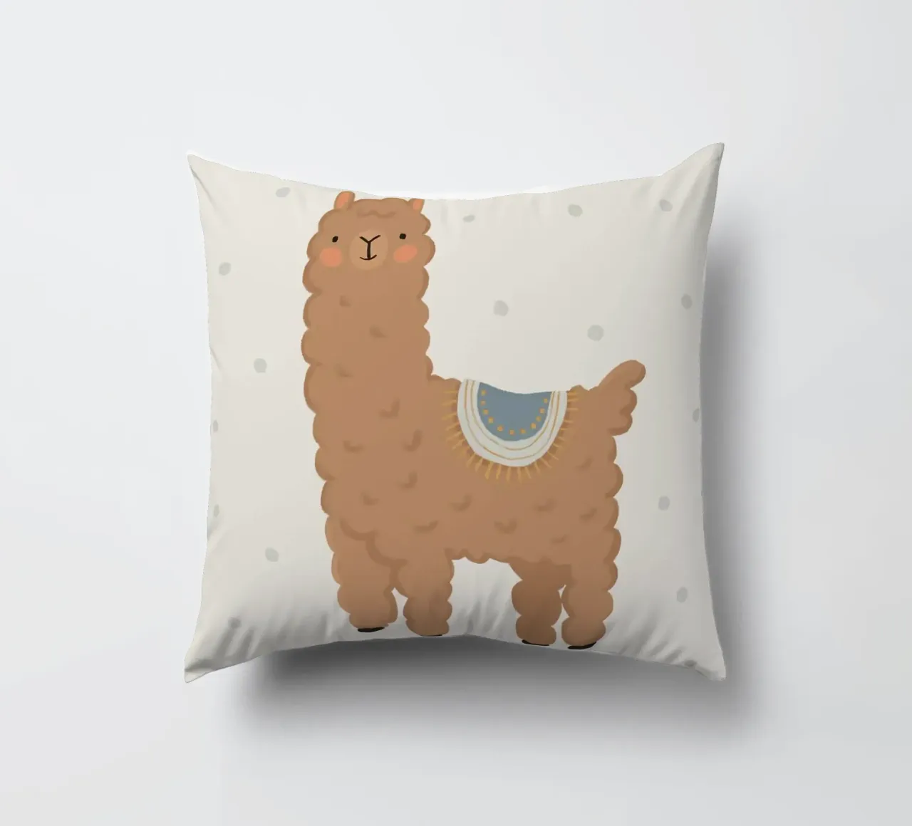 Un simpatico lama marrone cuscino da apple crumble