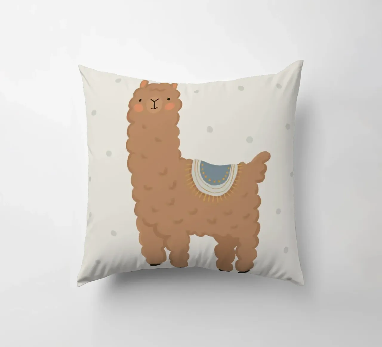 Un simpatico lama marrone cuscino da apple crumble