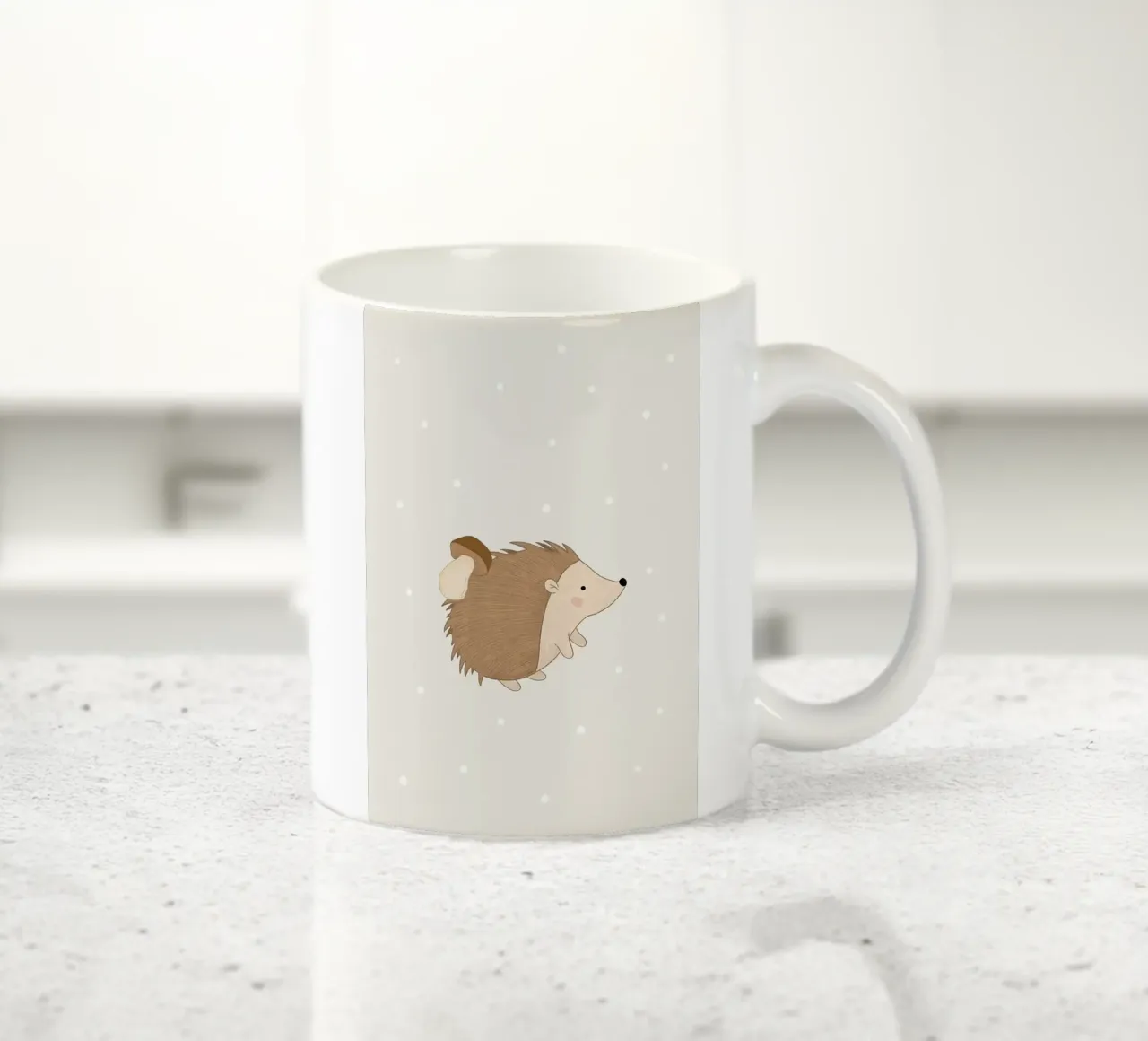 Un simpatico riccio tazza in ceramica da apple crumble