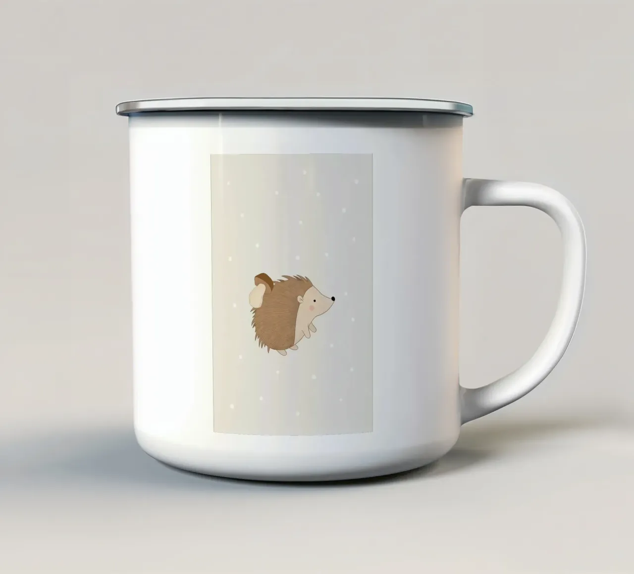 Un simpatico riccio tazza in smalto da apple crumble