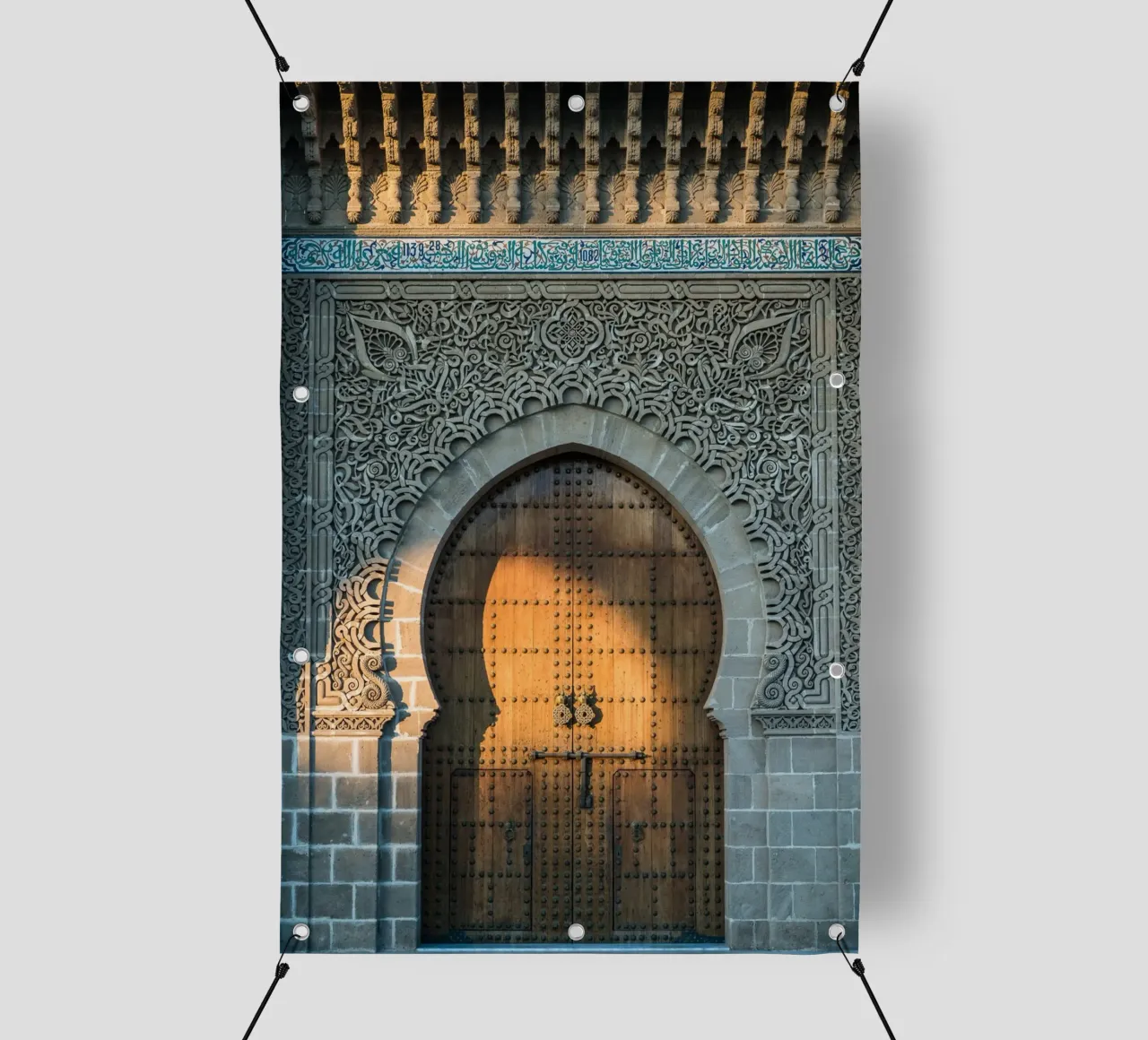 Sunset on a facade in Morocco telo in pvc da photolovers