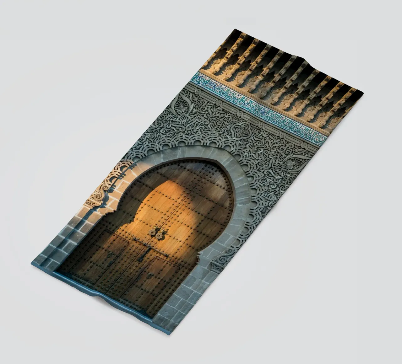 Sunset on a facade in Morocco telo mare da photolovers