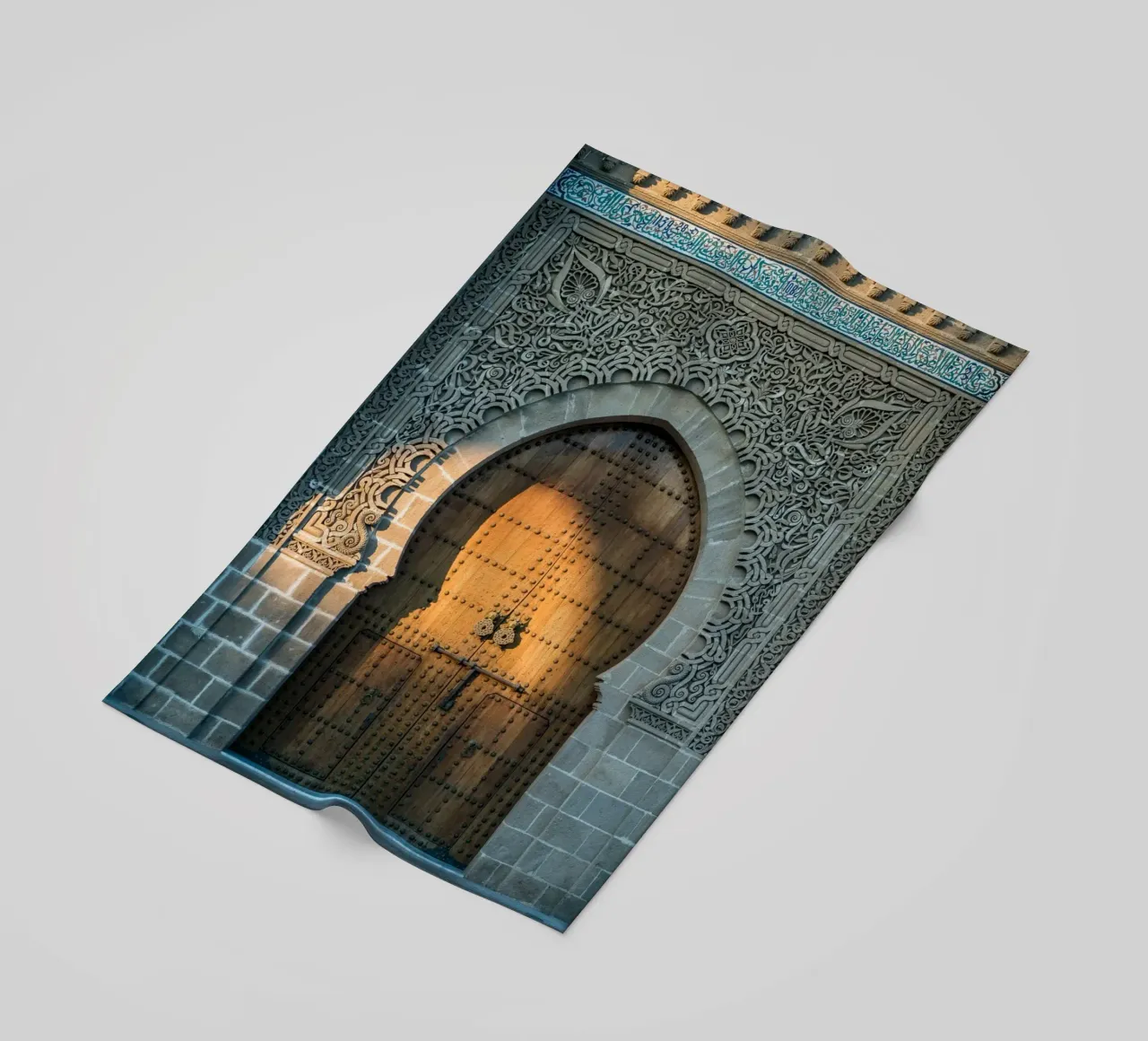 Sunset on a facade in Morocco telo mare da photolovers