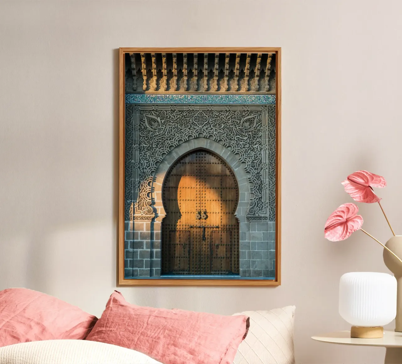 Sunset on a facade in Morocco alluminio dibond da photolovers