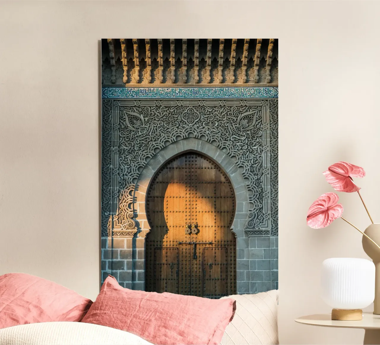 Sunset on a facade in Morocco alluminio dibond da photolovers