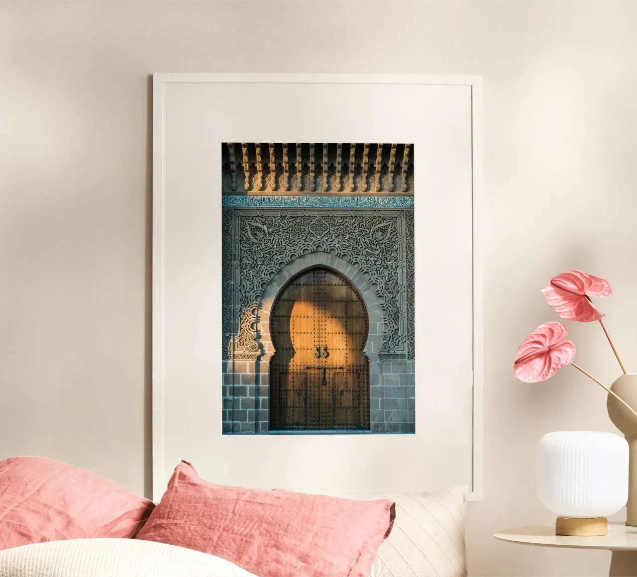 Sunset on a facade in Morocco carta hahnemühle da photolovers