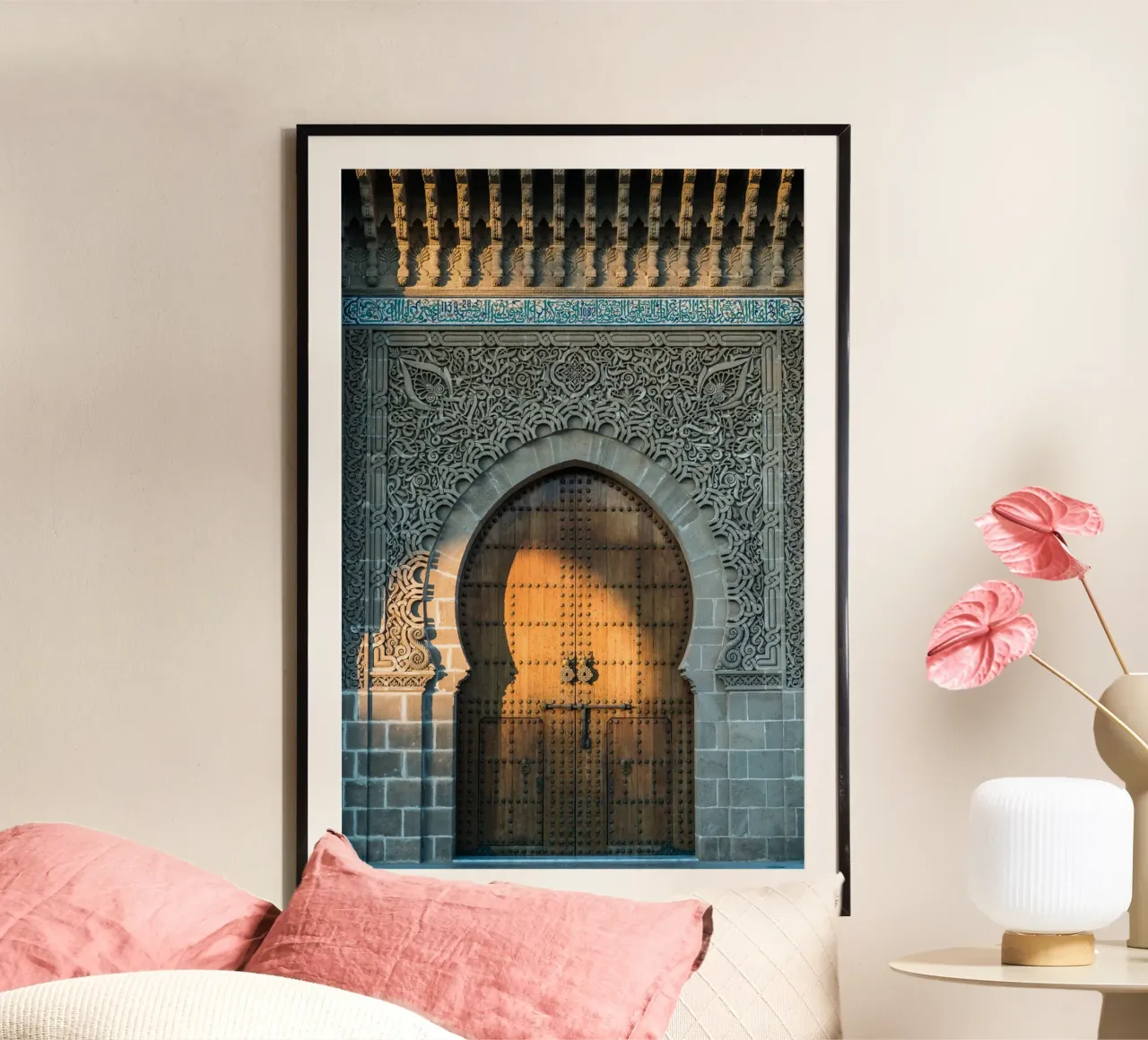 Sunset on a facade in Morocco carta hahnemühle da photolovers