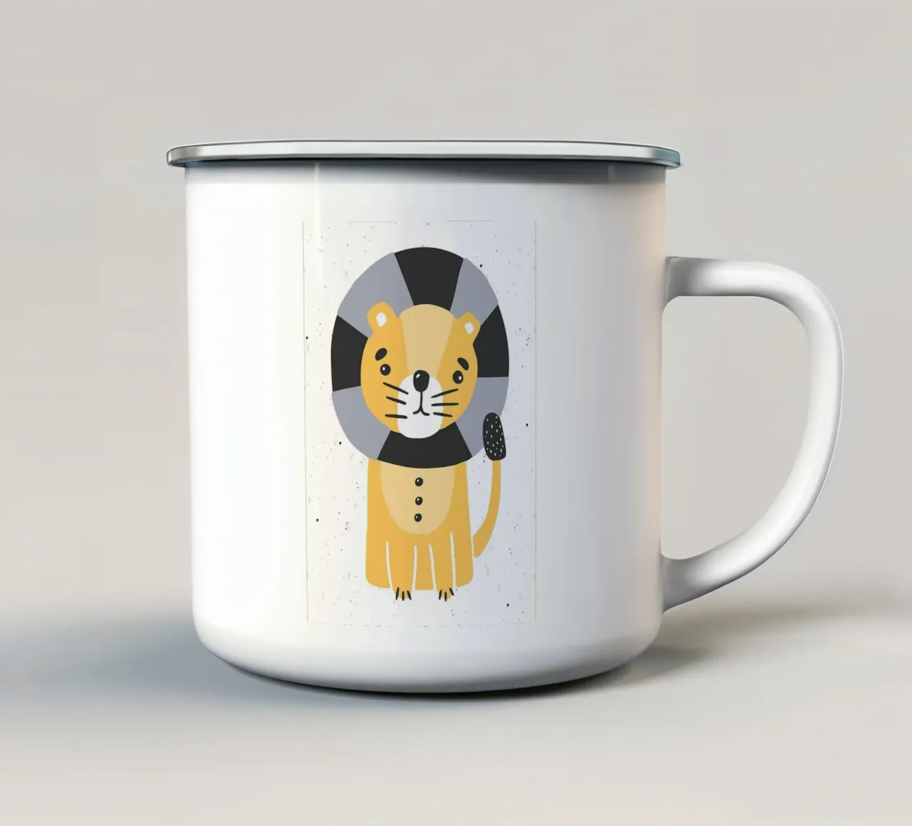 Poster per bambini Leone tazza in smalto da kakaka