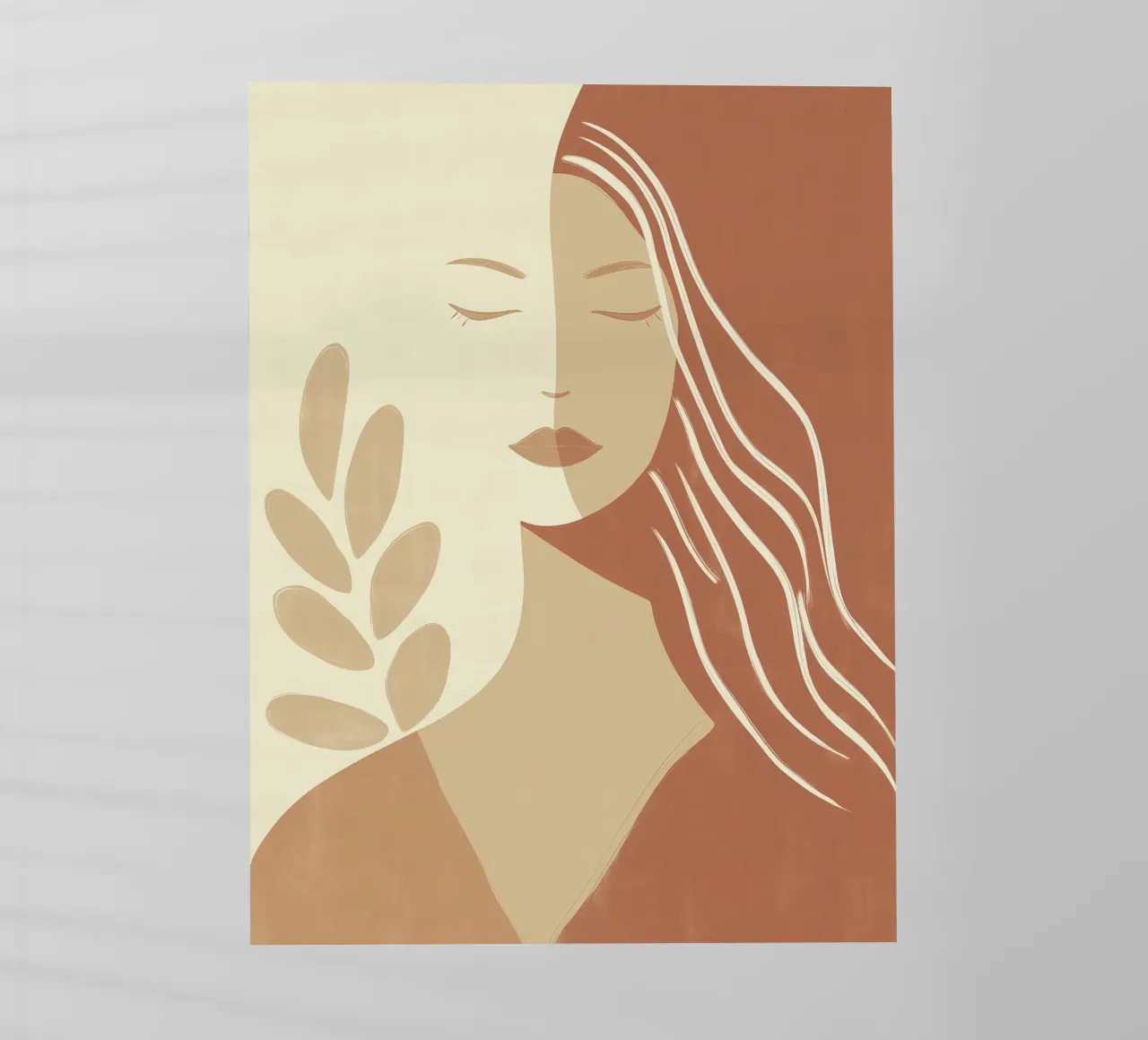 Donna boho in beige e marrone | Quadro Zen pellicola backlit da Autofocus