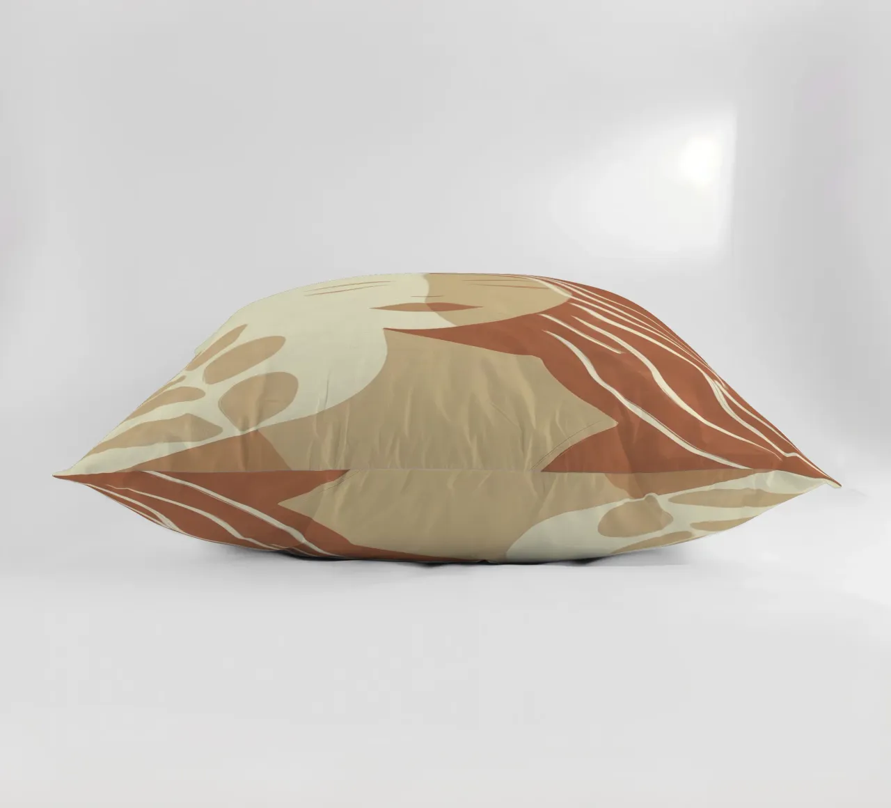 Boho woman in beige and brown | Zen painting decorative cushion by Autofocus