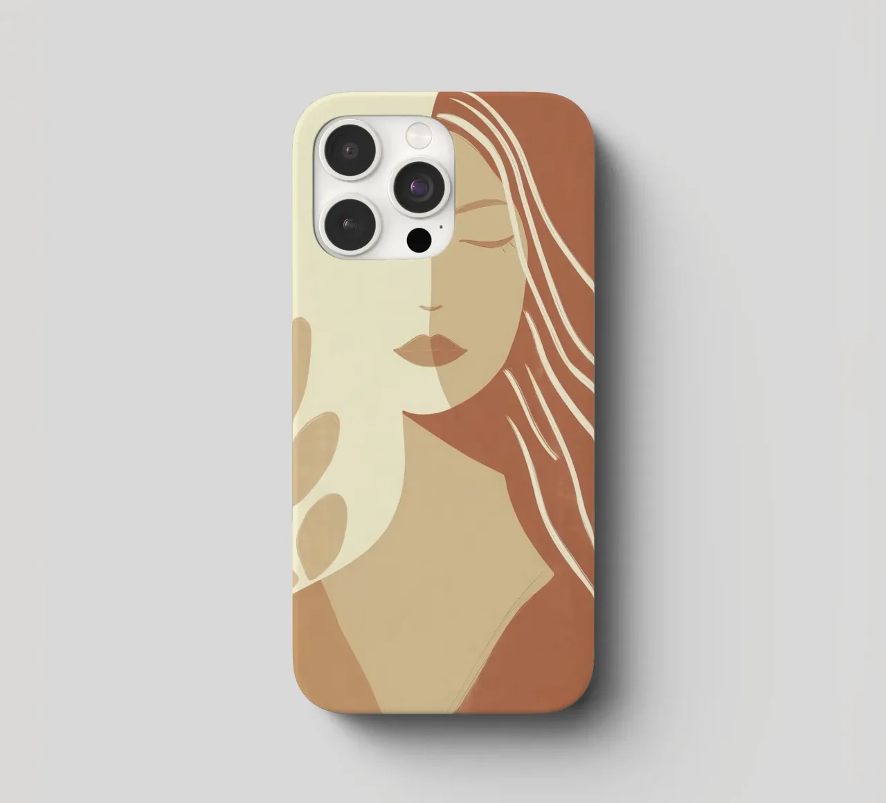 Boho woman in beige and brown | Zen painting iphone case by Autofocus