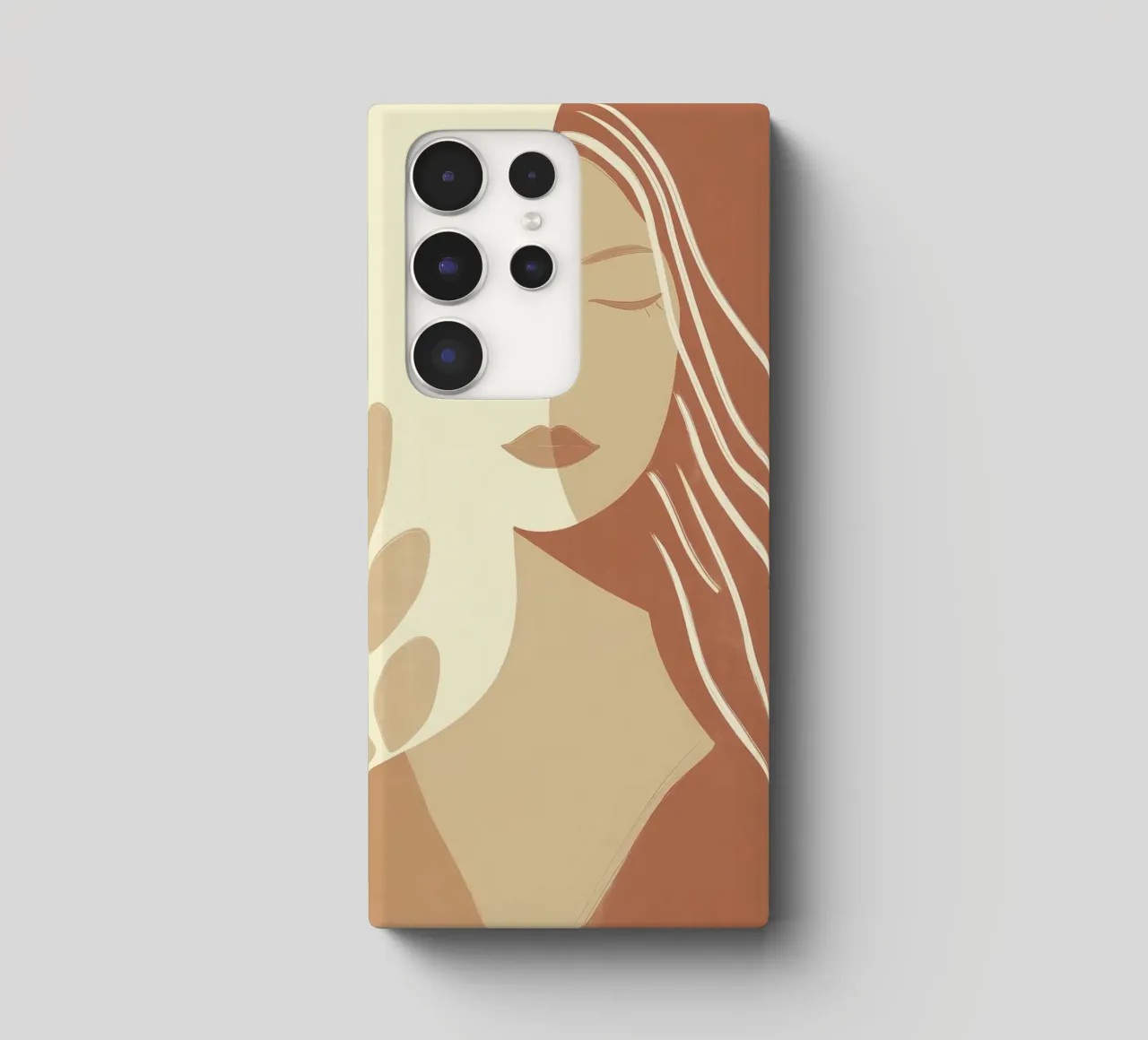 Boho woman in beige and brown | Zen painting samsung phone case by Autofocus