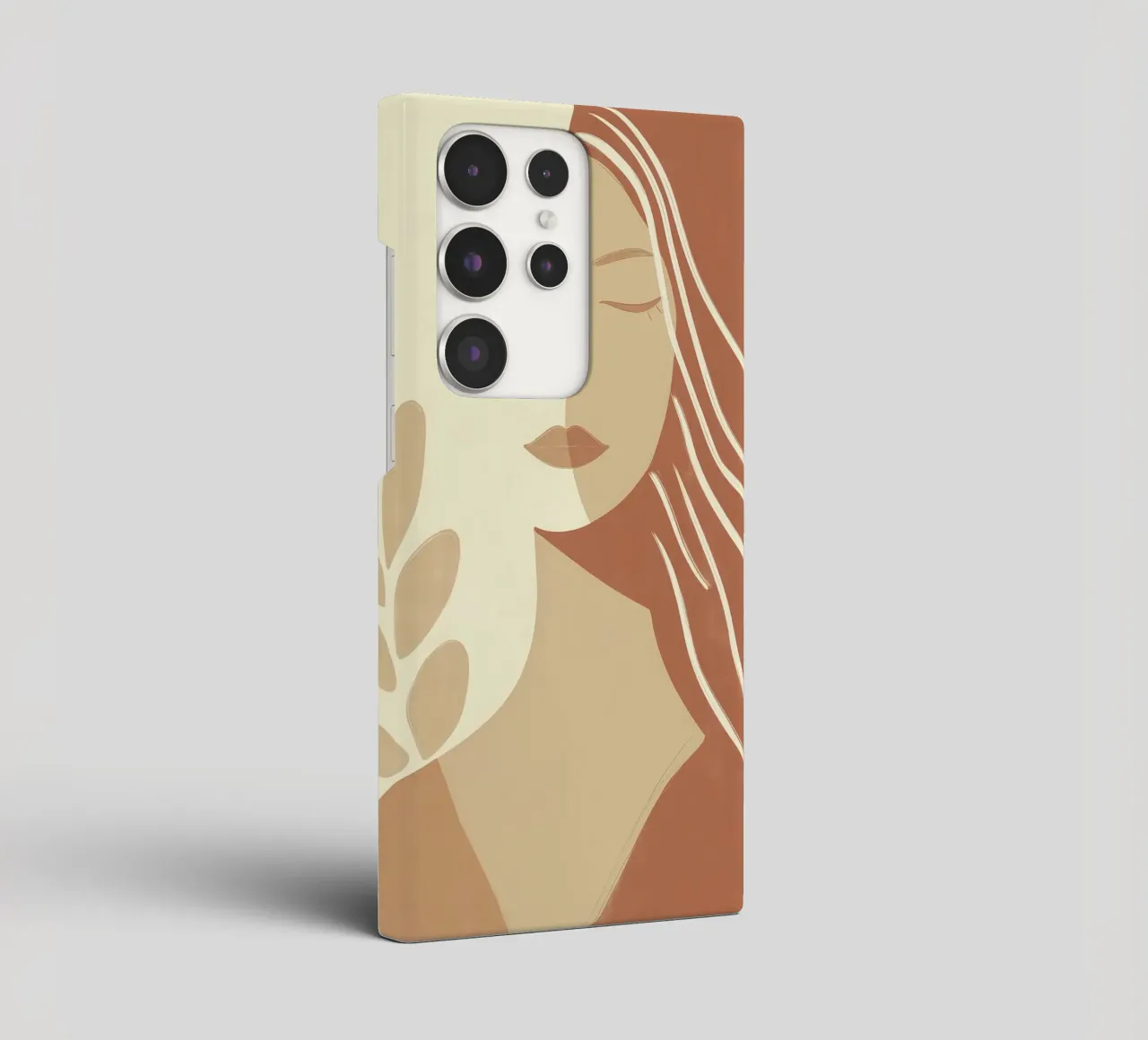 Boho woman in beige and brown | Zen painting samsung phone case by Autofocus