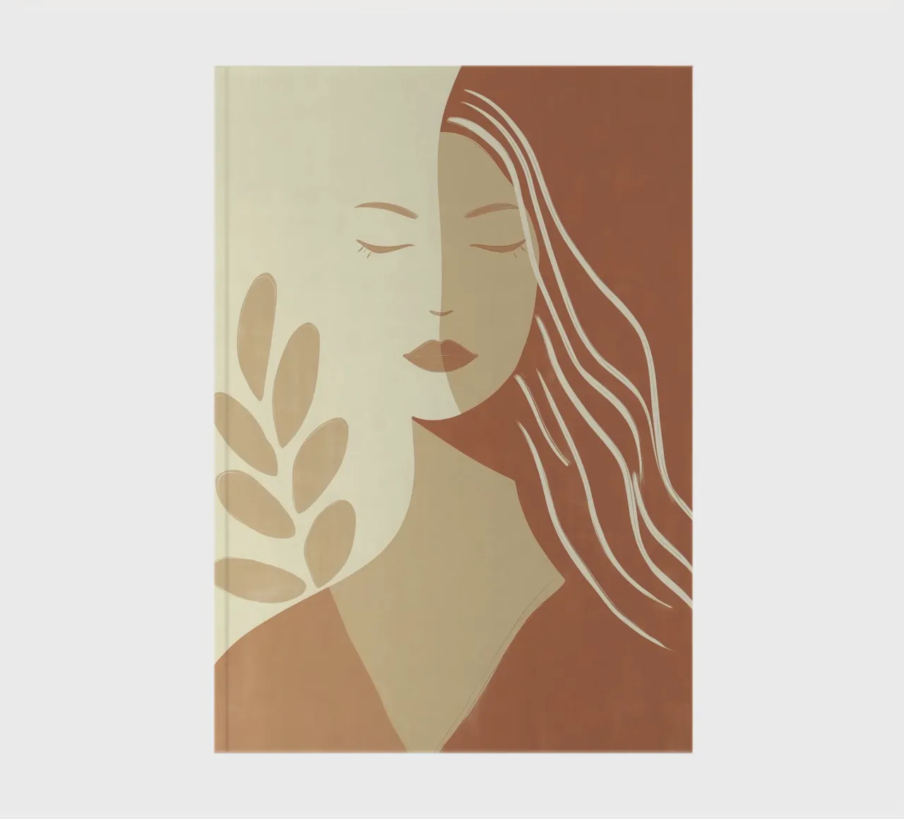Boho woman in beige and brown | Zen painting notebook by Autofocus