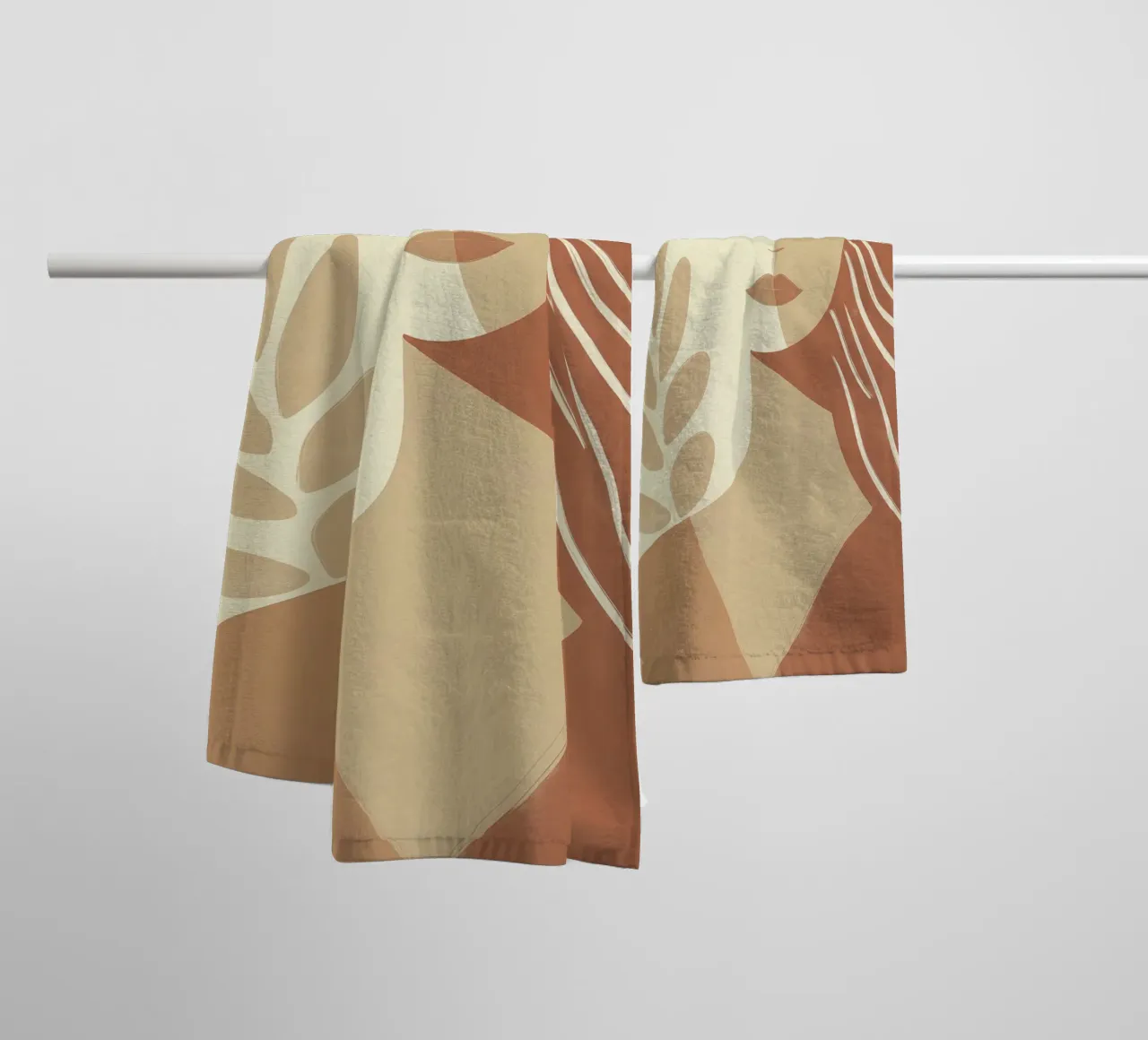 Boho woman in beige and brown | Zen painting towel by Autofocus