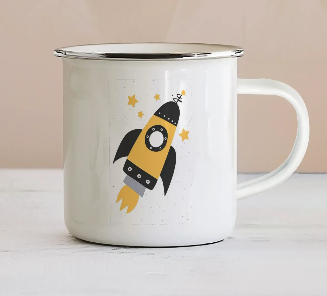 Poster per bambini carino Rocket tazza in smalto da kakaka
