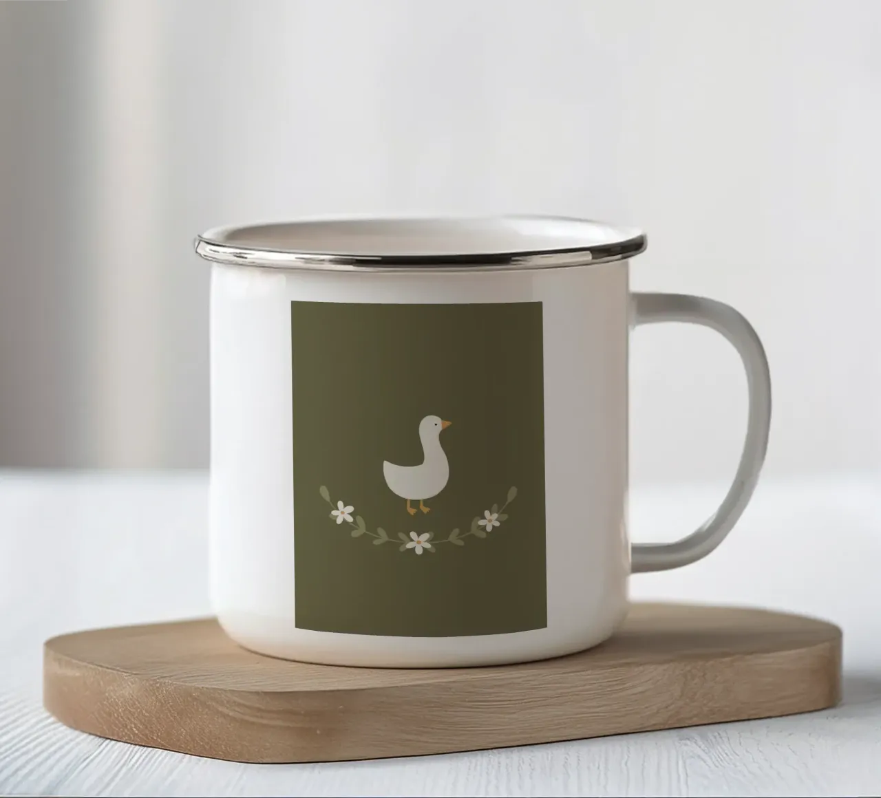 Un'oca carina tazza in smalto da kakaka