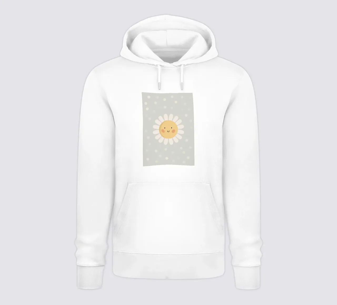 Simpatico fiore a forma di margherita sorridente felpa con cappuccio da kakaka