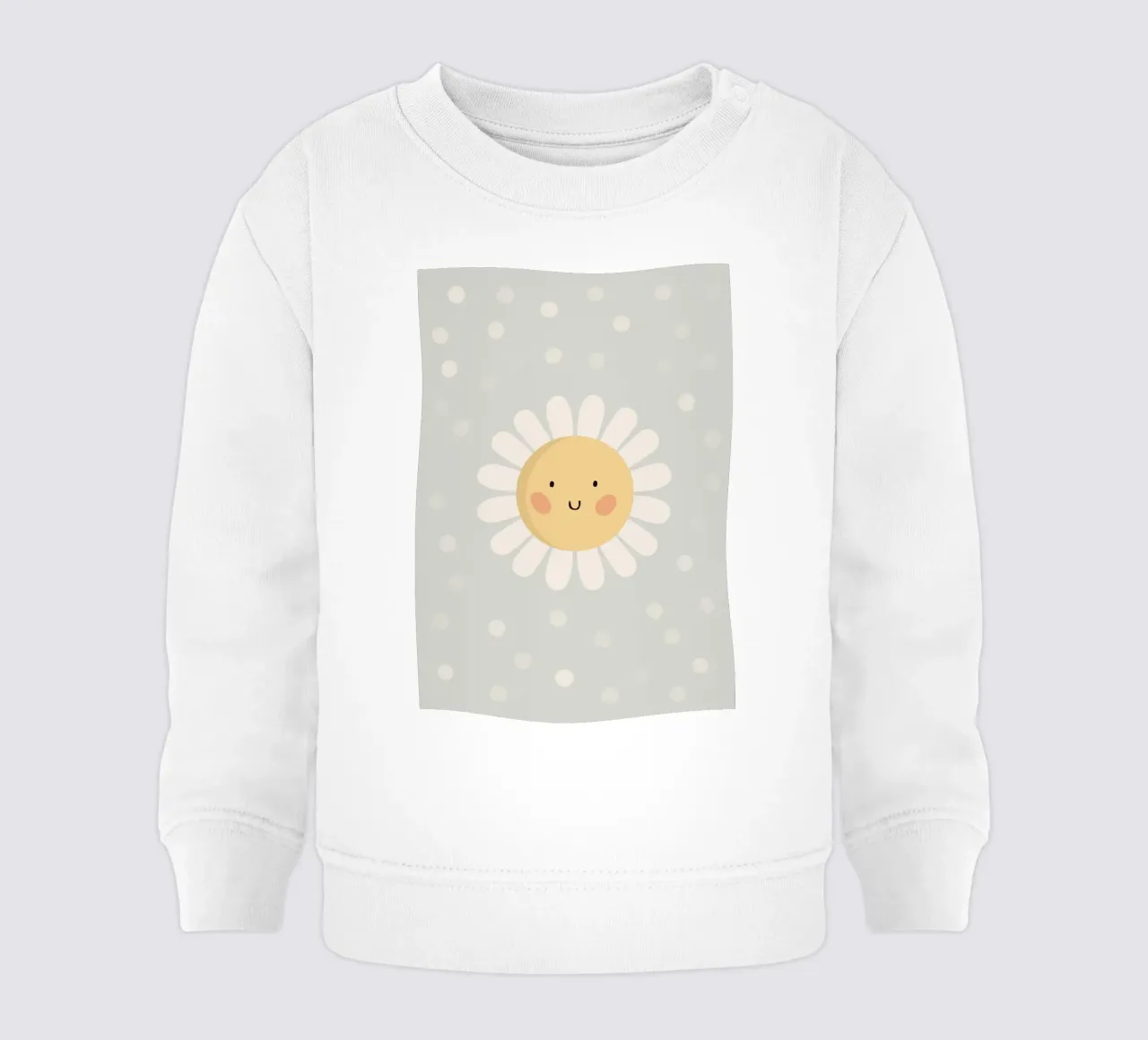 Simpatico fiore a forma di margherita sorridente felpa neonato da kakaka