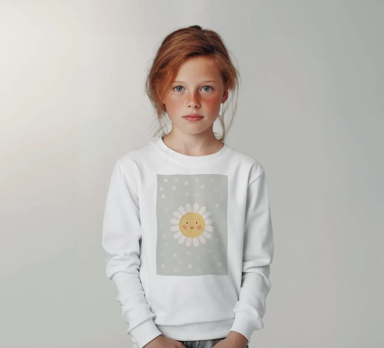 Simpatico fiore a forma di margherita sorridente felpa bambino da kakaka
