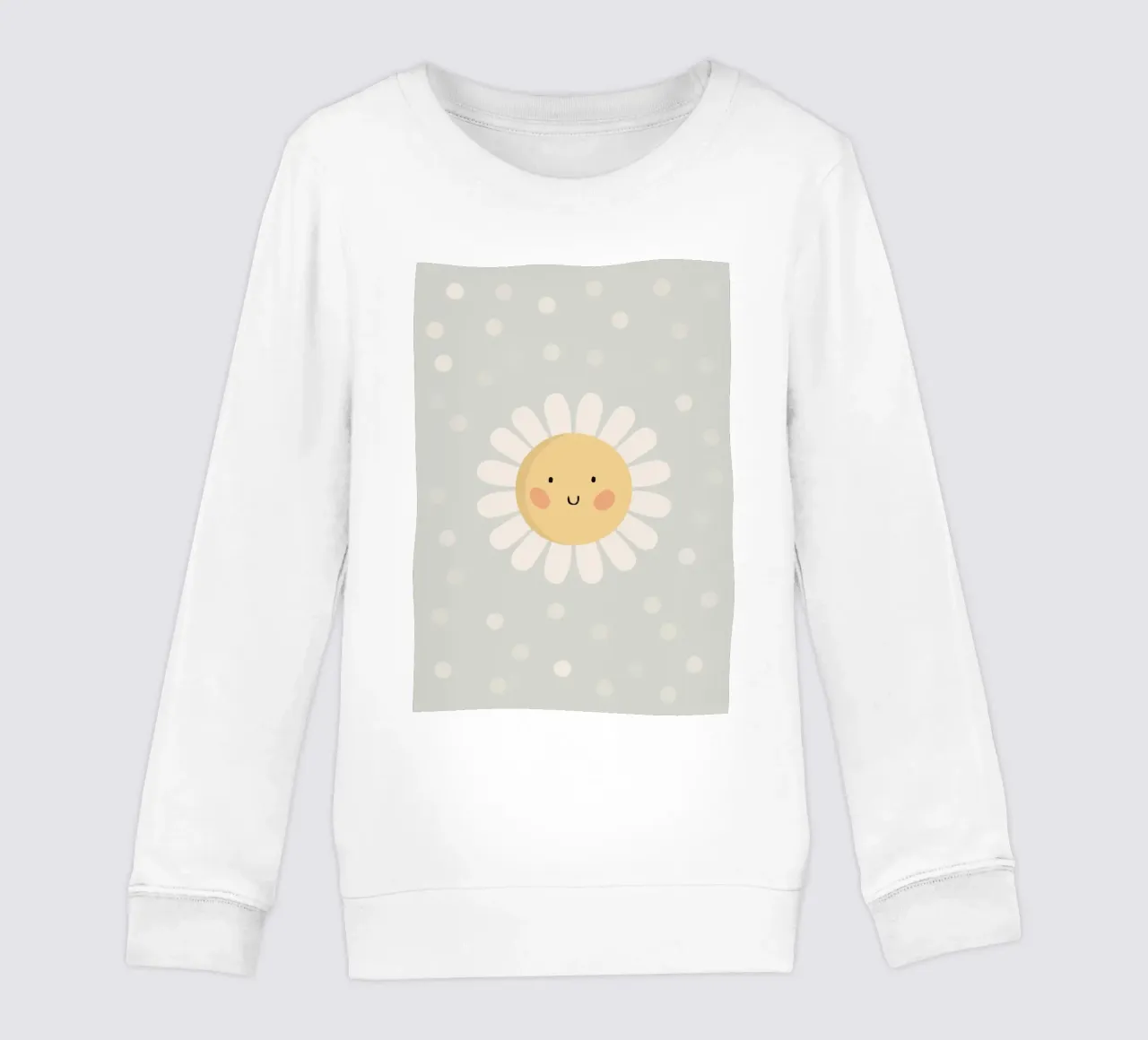 Simpatico fiore a forma di margherita sorridente felpa bambino da kakaka