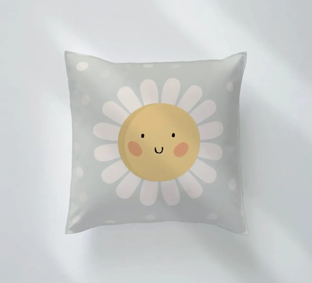 Simpatico fiore a forma di margherita sorridente cuscino da kakaka