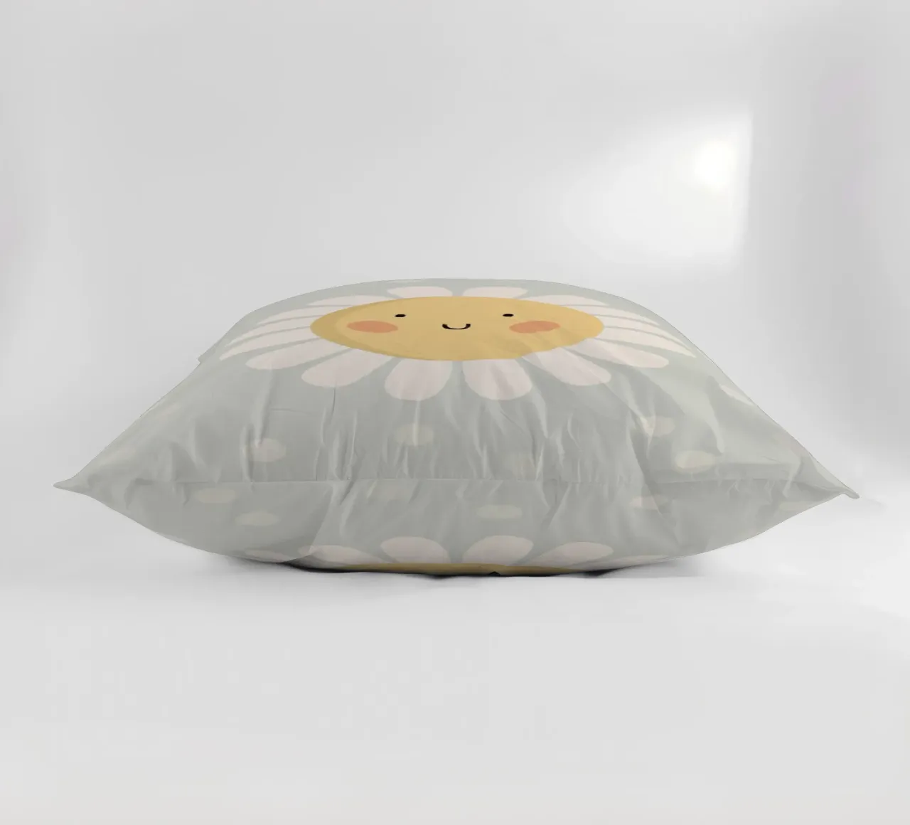 Simpatico fiore a forma di margherita sorridente cuscino da kakaka