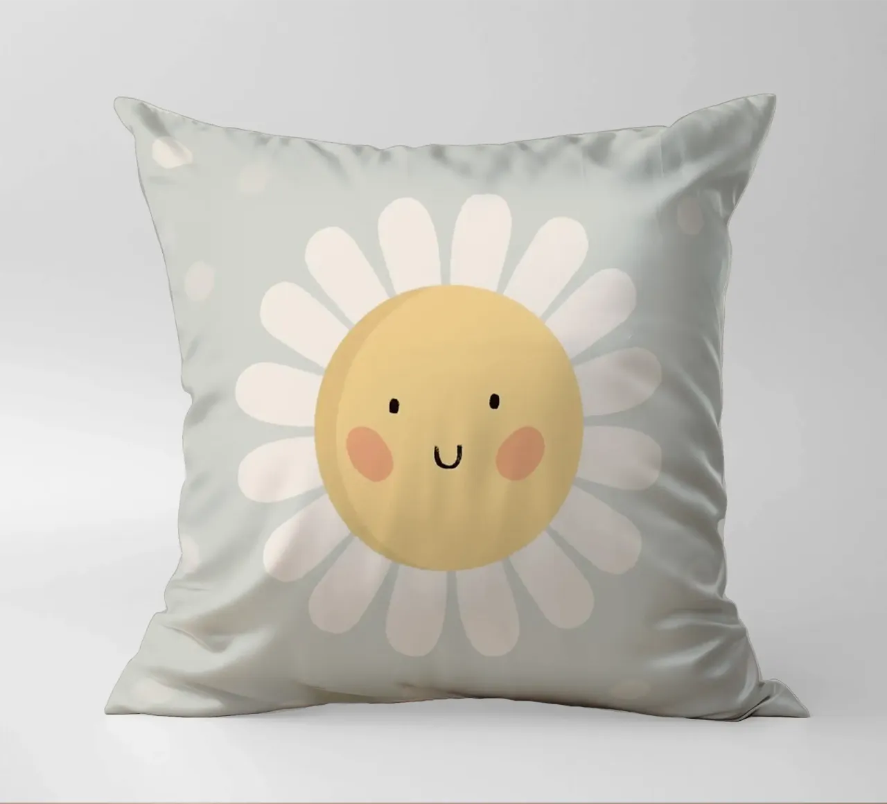 Simpatico fiore a forma di margherita sorridente cuscino da kakaka