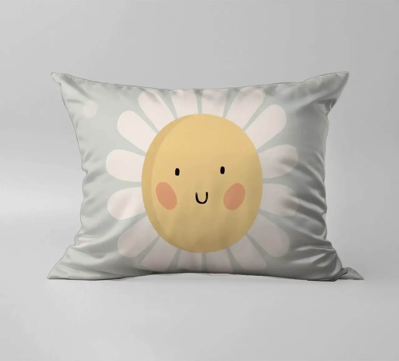 Simpatico fiore a forma di margherita sorridente cuscino da kakaka