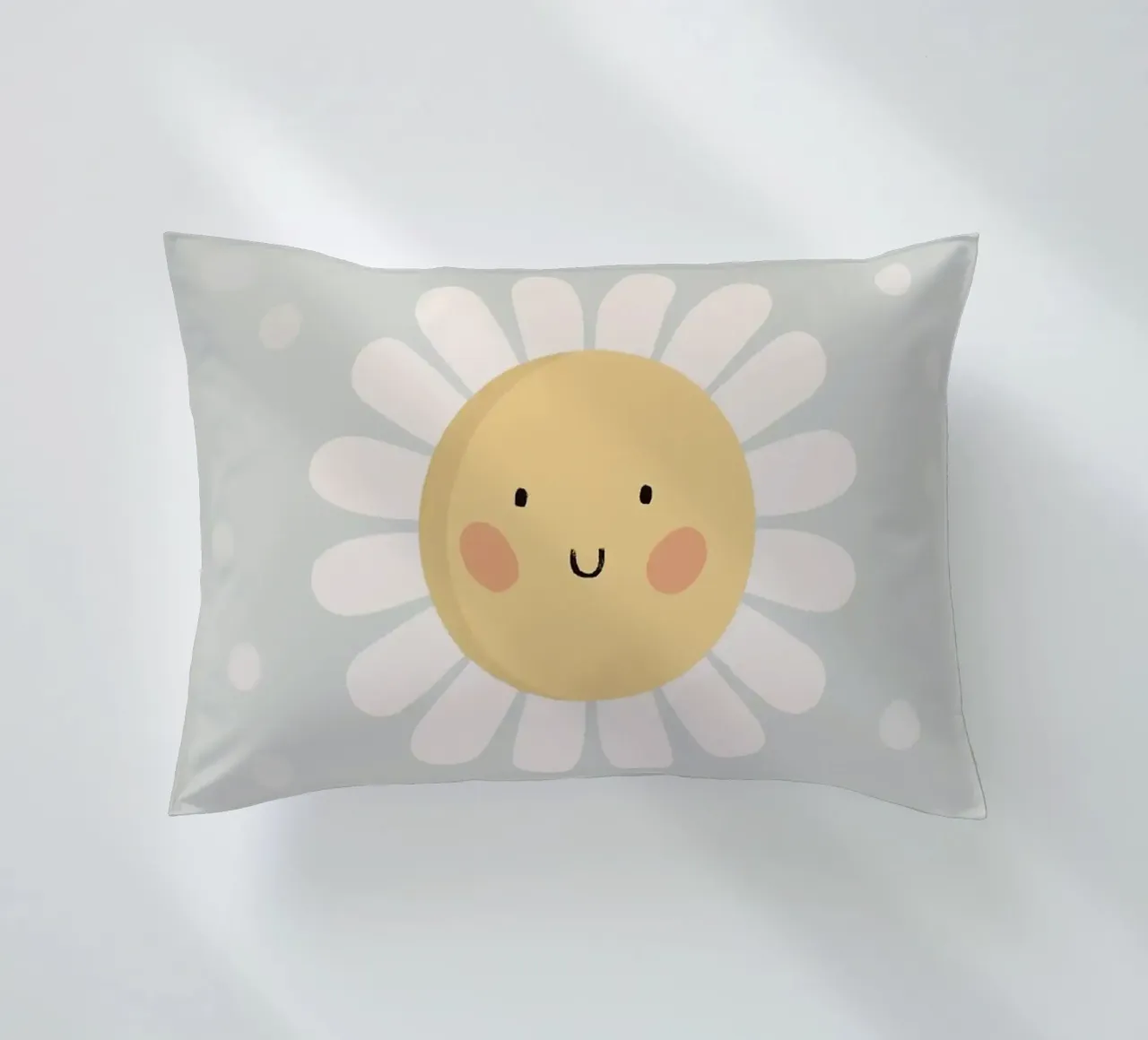 Simpatico fiore a forma di margherita sorridente cuscino da kakaka
