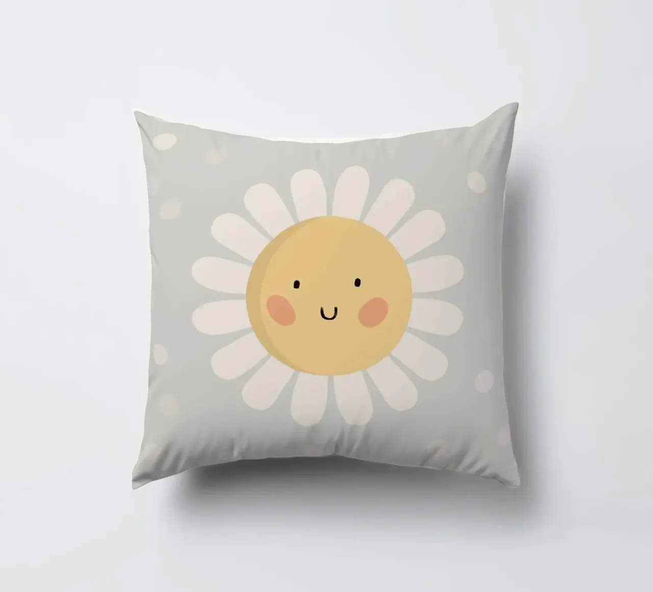 Simpatico fiore a forma di margherita sorridente cuscino da kakaka