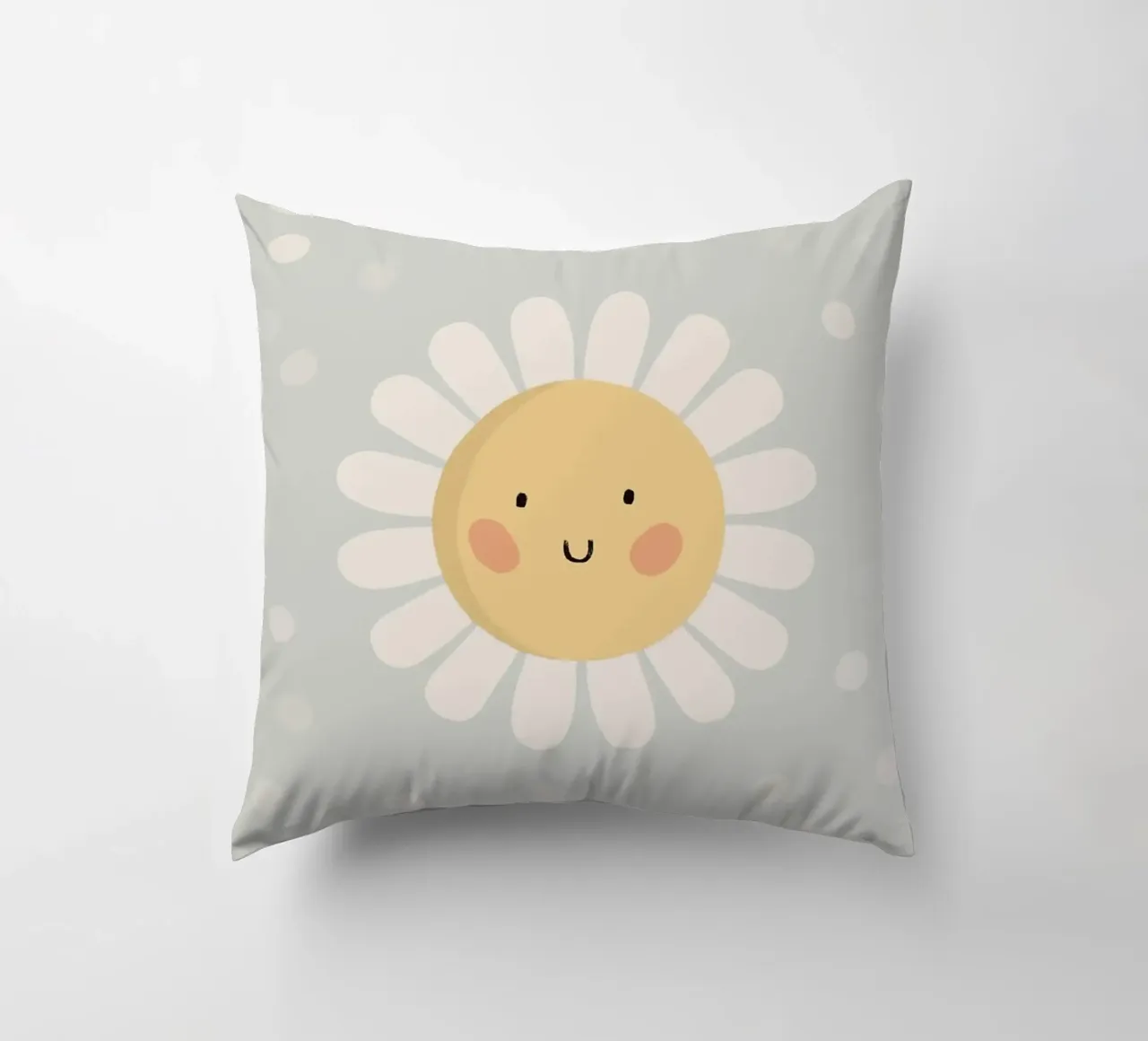 Simpatico fiore a forma di margherita sorridente cuscino da kakaka