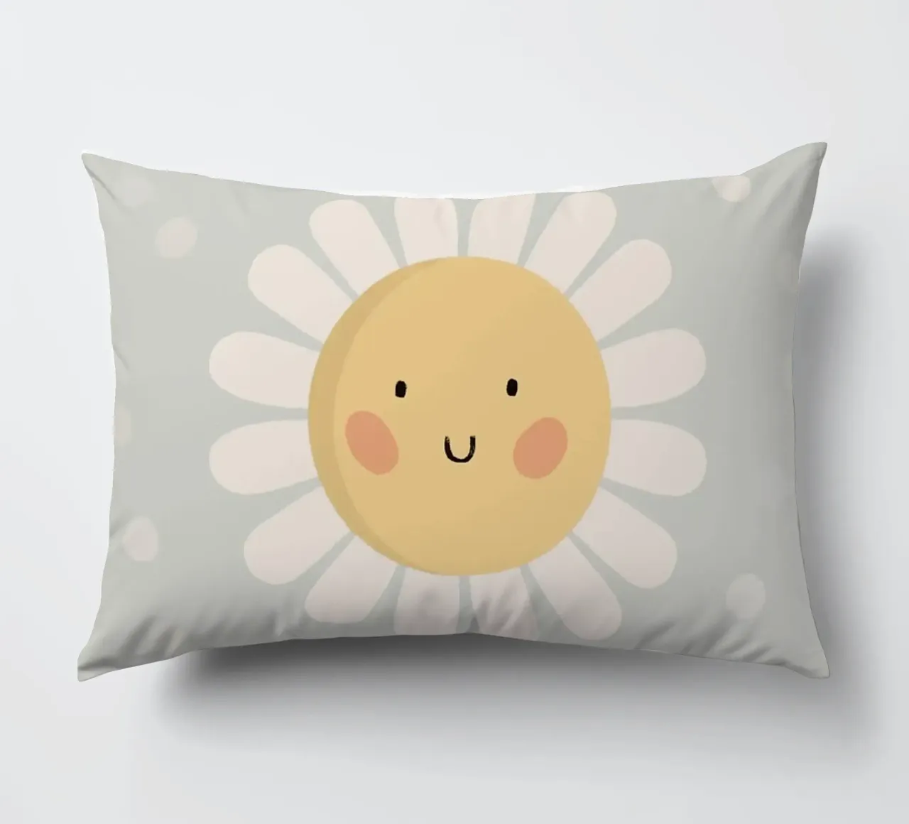 Simpatico fiore a forma di margherita sorridente cuscino da kakaka