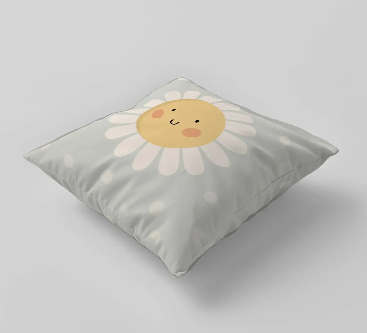 Simpatico fiore a forma di margherita sorridente cuscino da kakaka