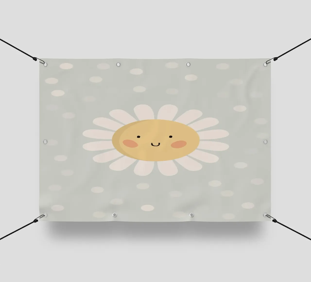 Simpatico fiore a forma di margherita sorridente telo in pvc da kakaka
