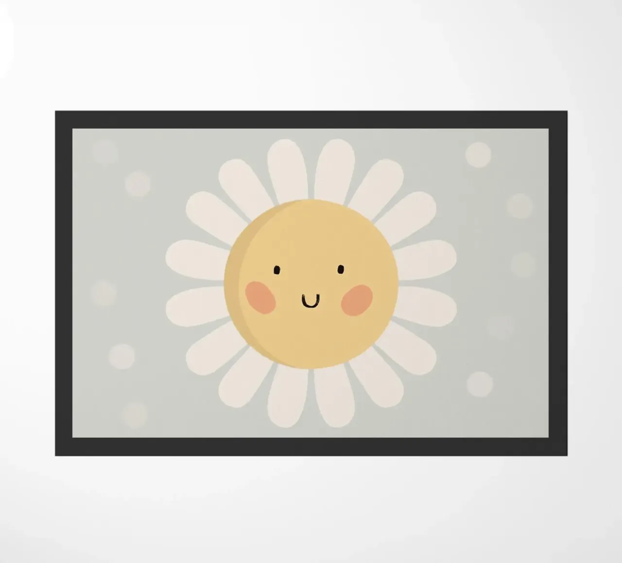 Simpatico fiore a forma di margherita sorridente zerbino da kakaka